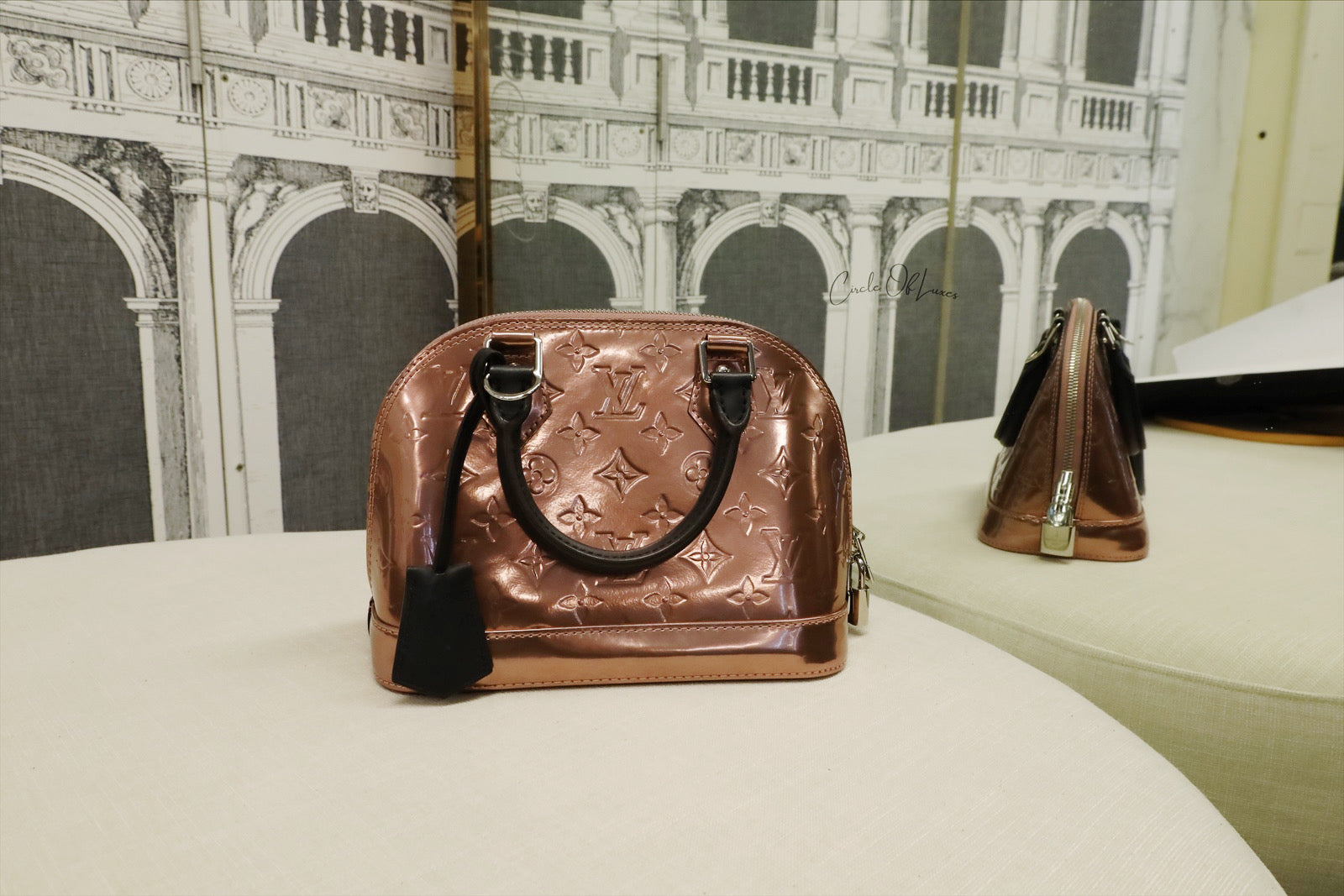 LOUIS VUITTON ALMA BB LEATHER ROSE CUIVRE