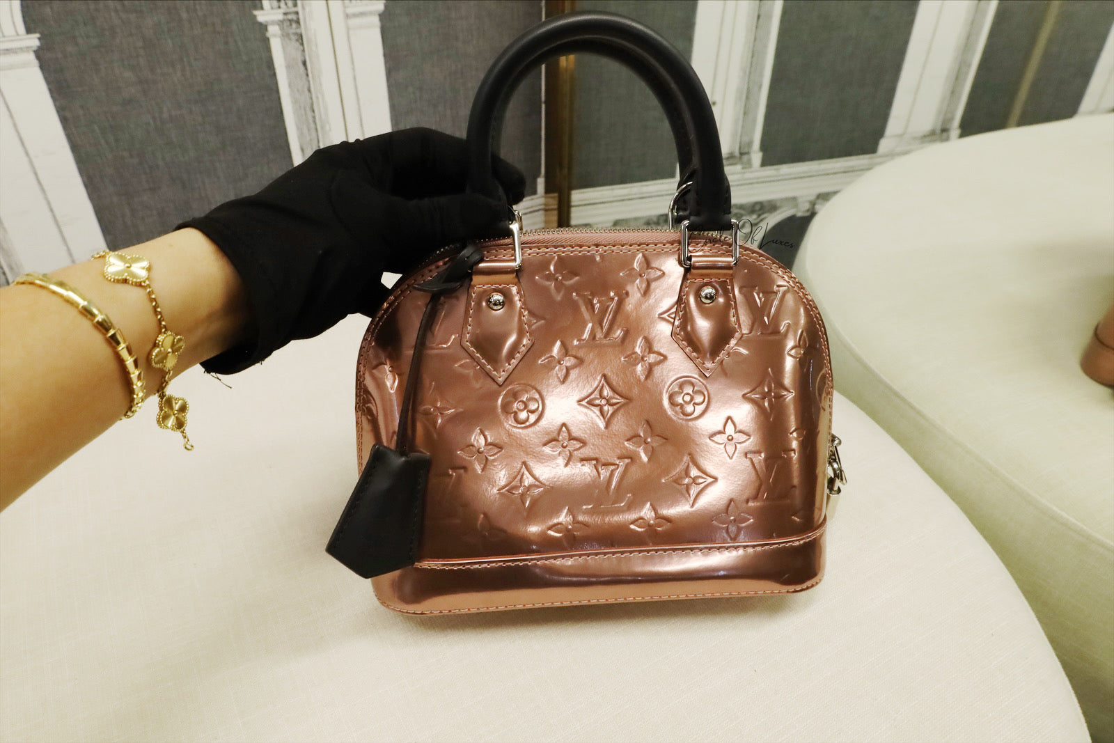 LOUIS VUITTON ALMA BB LEATHER ROSE CUIVRE