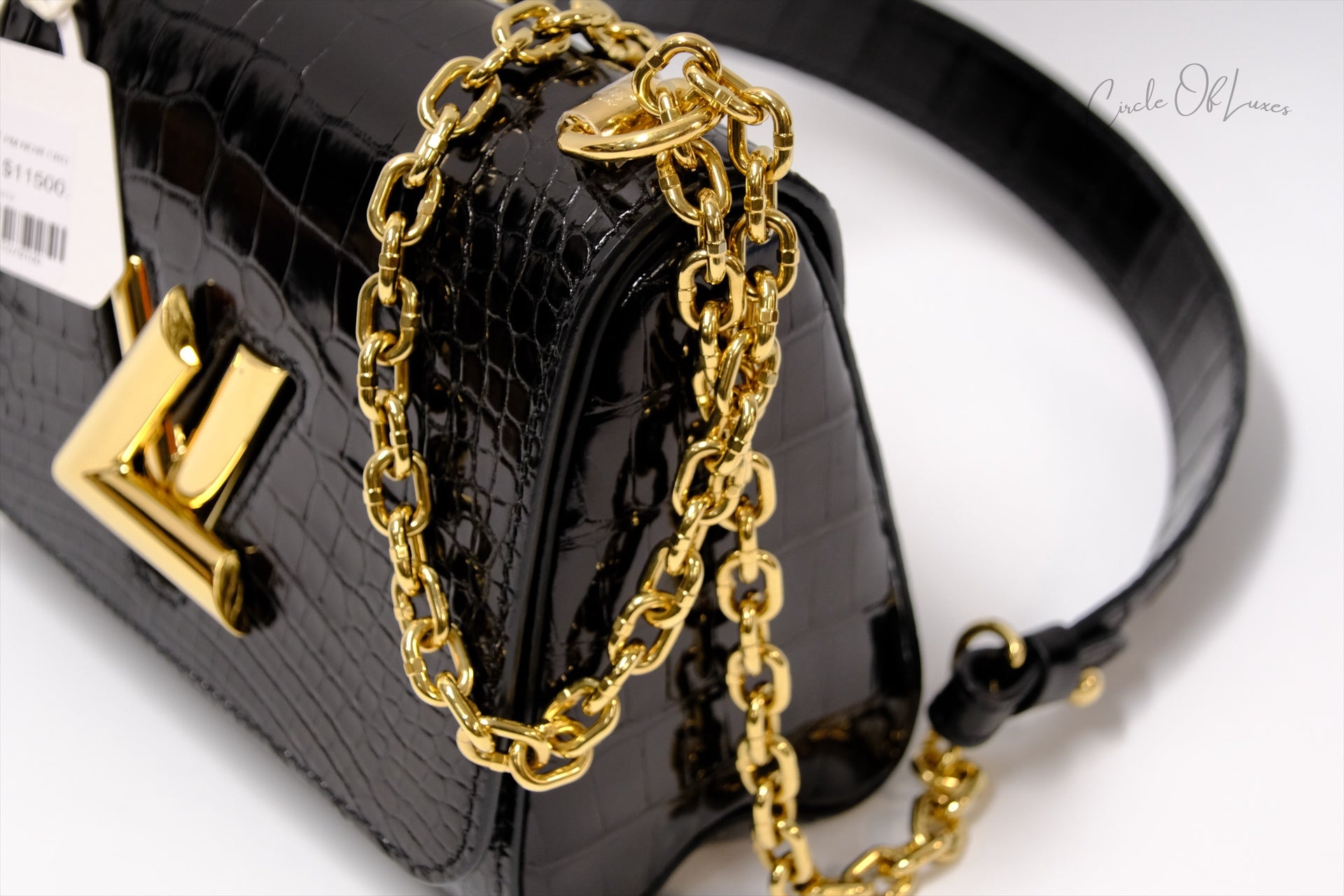 LOUIS VUITTON TWIST MINI BRILLIANT CROCODILE BLACK GHW
