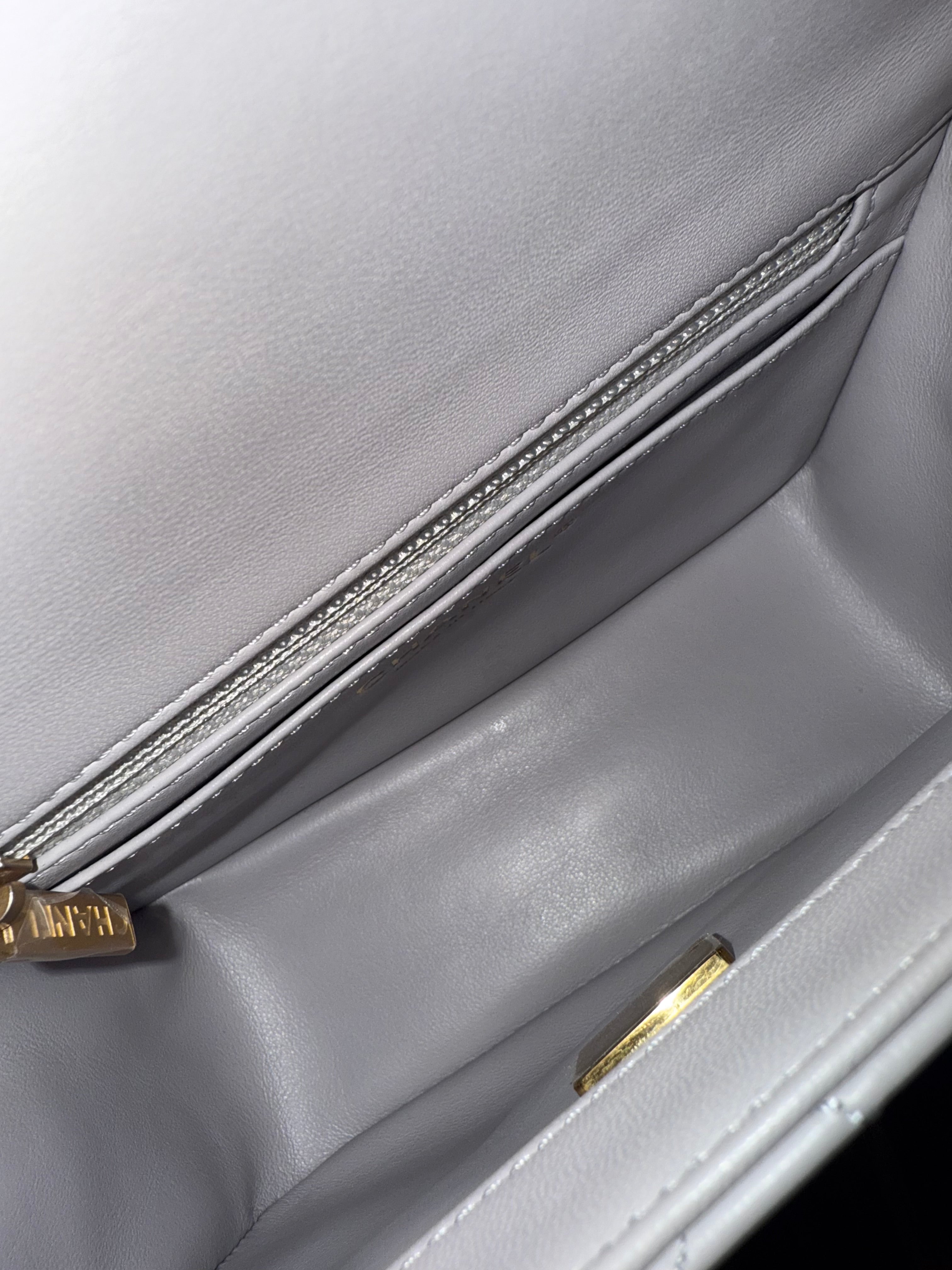 CHANEL MINI SQUARE PEARL CRUSH GREY GHW