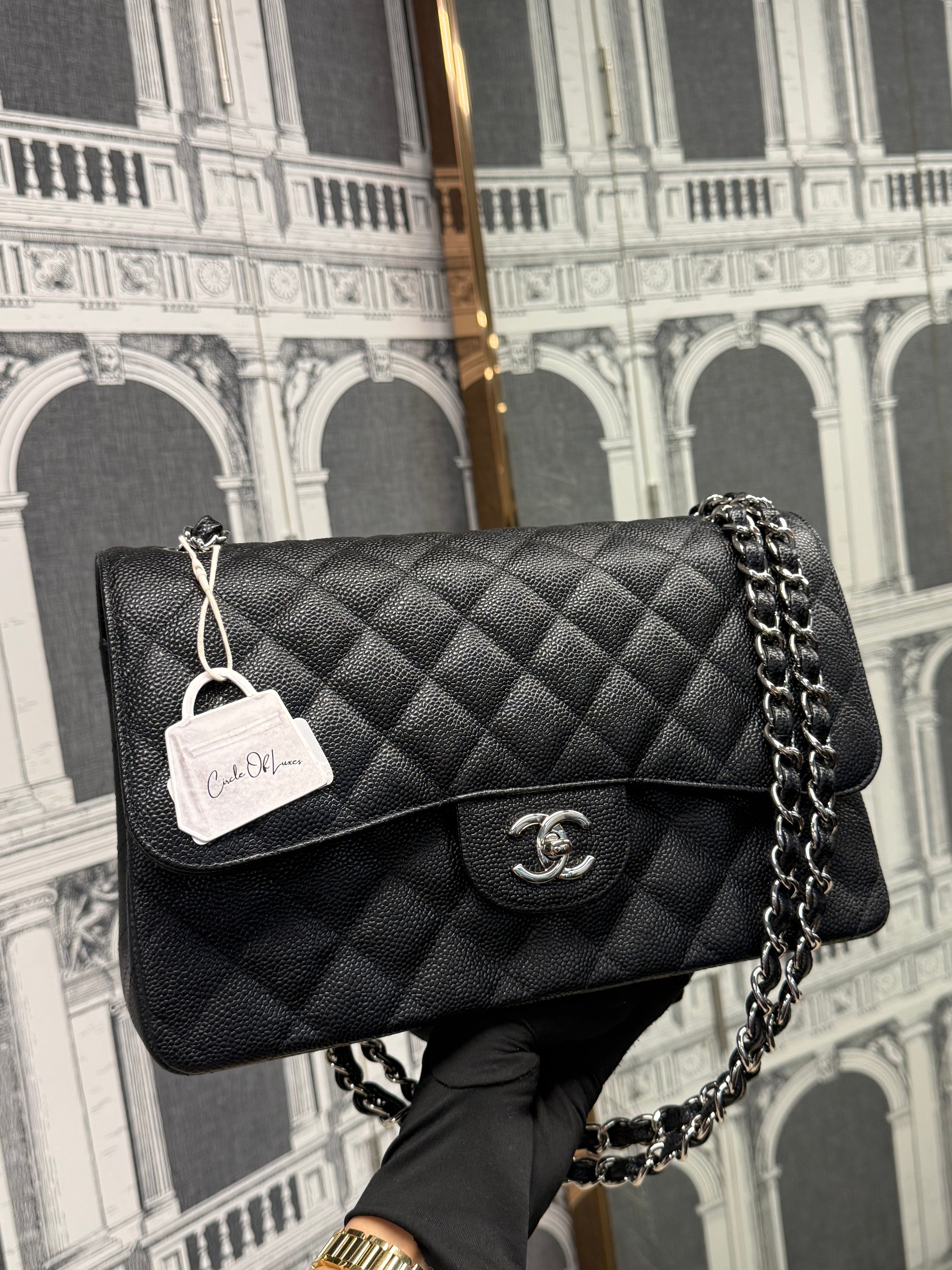 CHANEL JUMBO CLASSIC BLACK CAVIAR SHW
