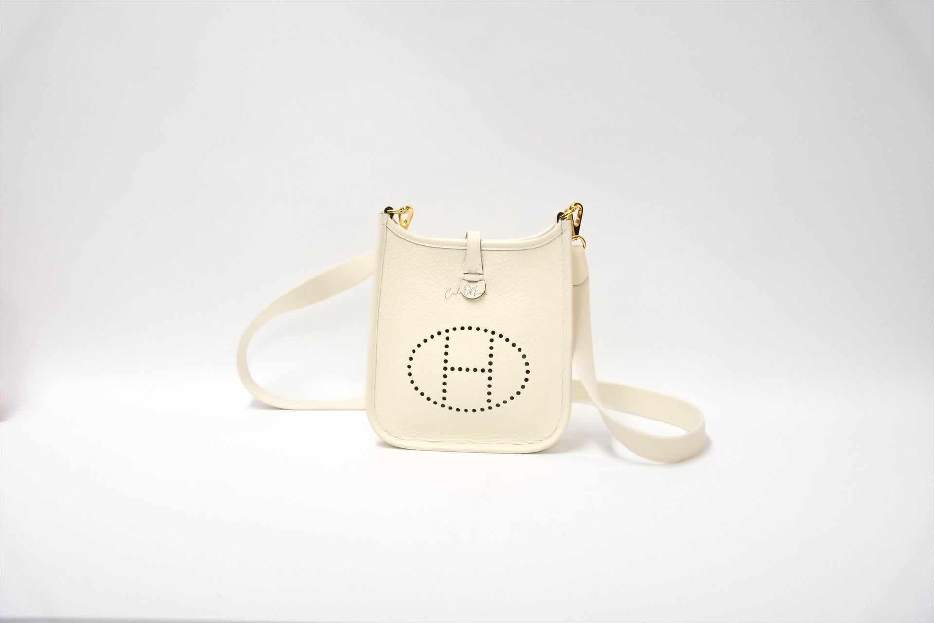 HERMES MINI EVELYNE CREAM GHW STAMP K