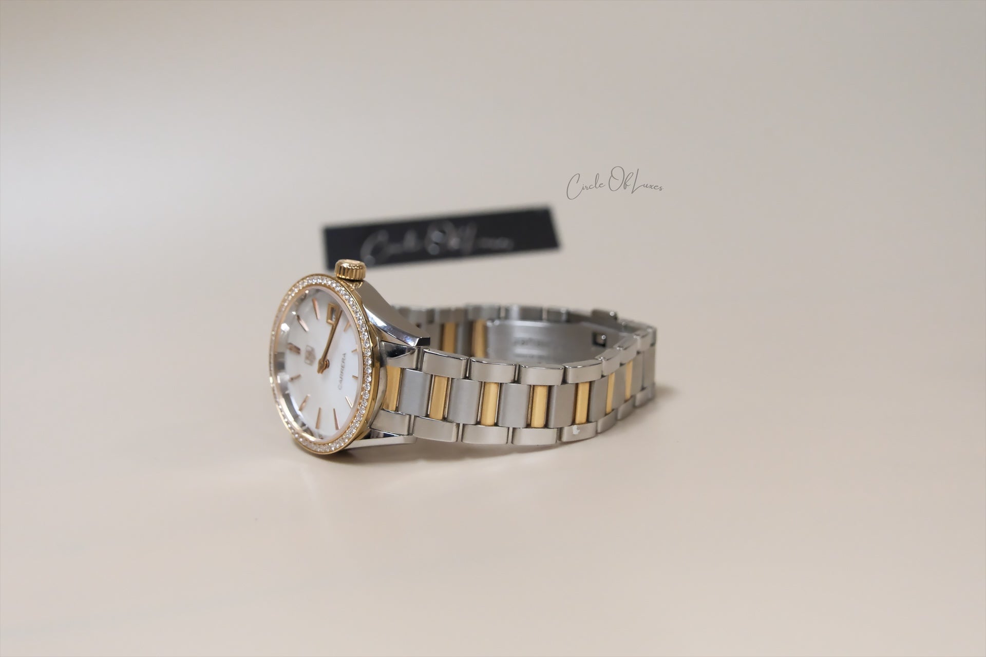 TAGHEUER 32mm CARRERA TWO TONE DIAMONDS BEZELS MOP