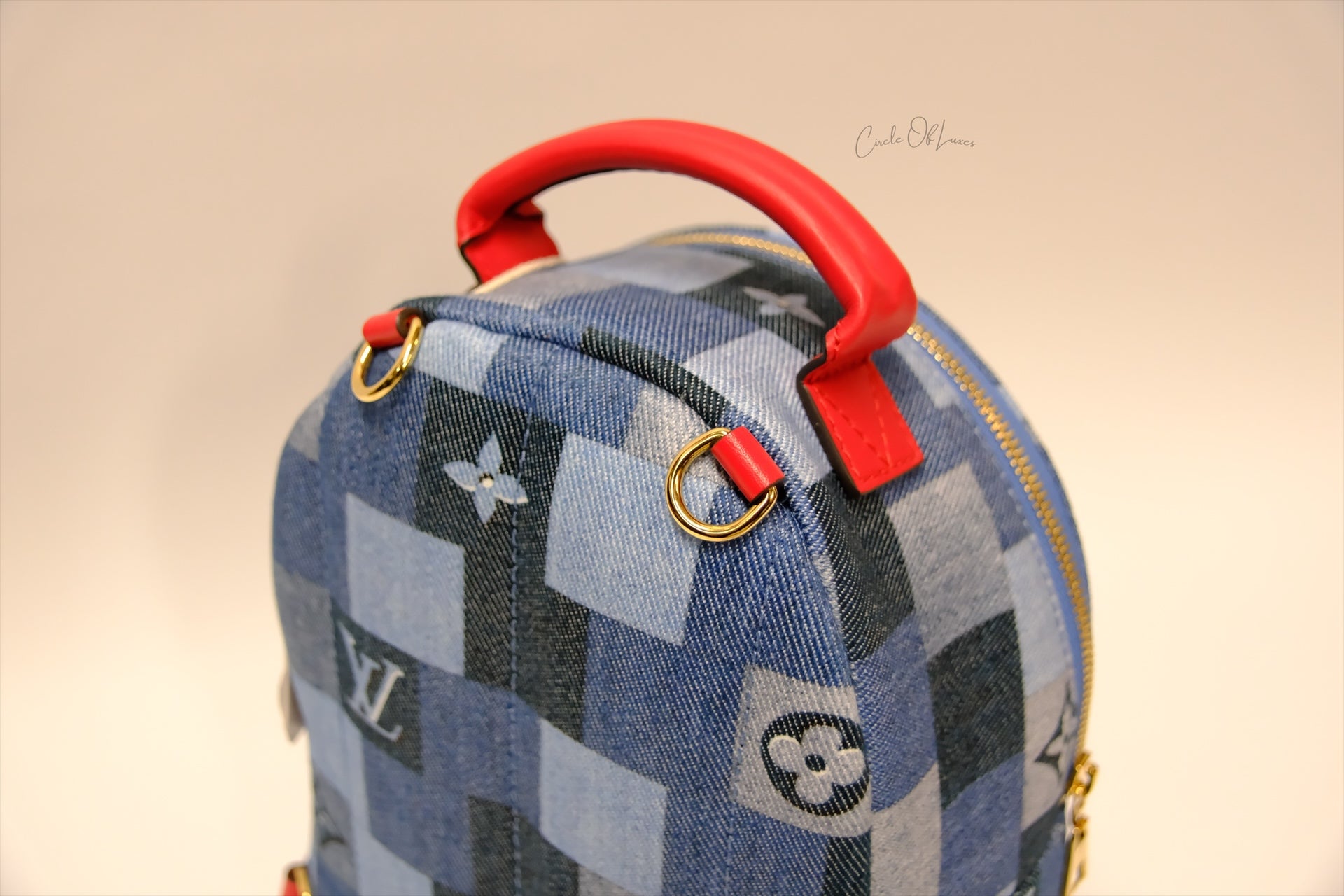 LOUIS VUITTON MINI PALM SPRING DENIM BACKPACK