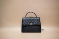CHANEL KELLY VINTAGE BLACK QUILTED CAVIAR GHW