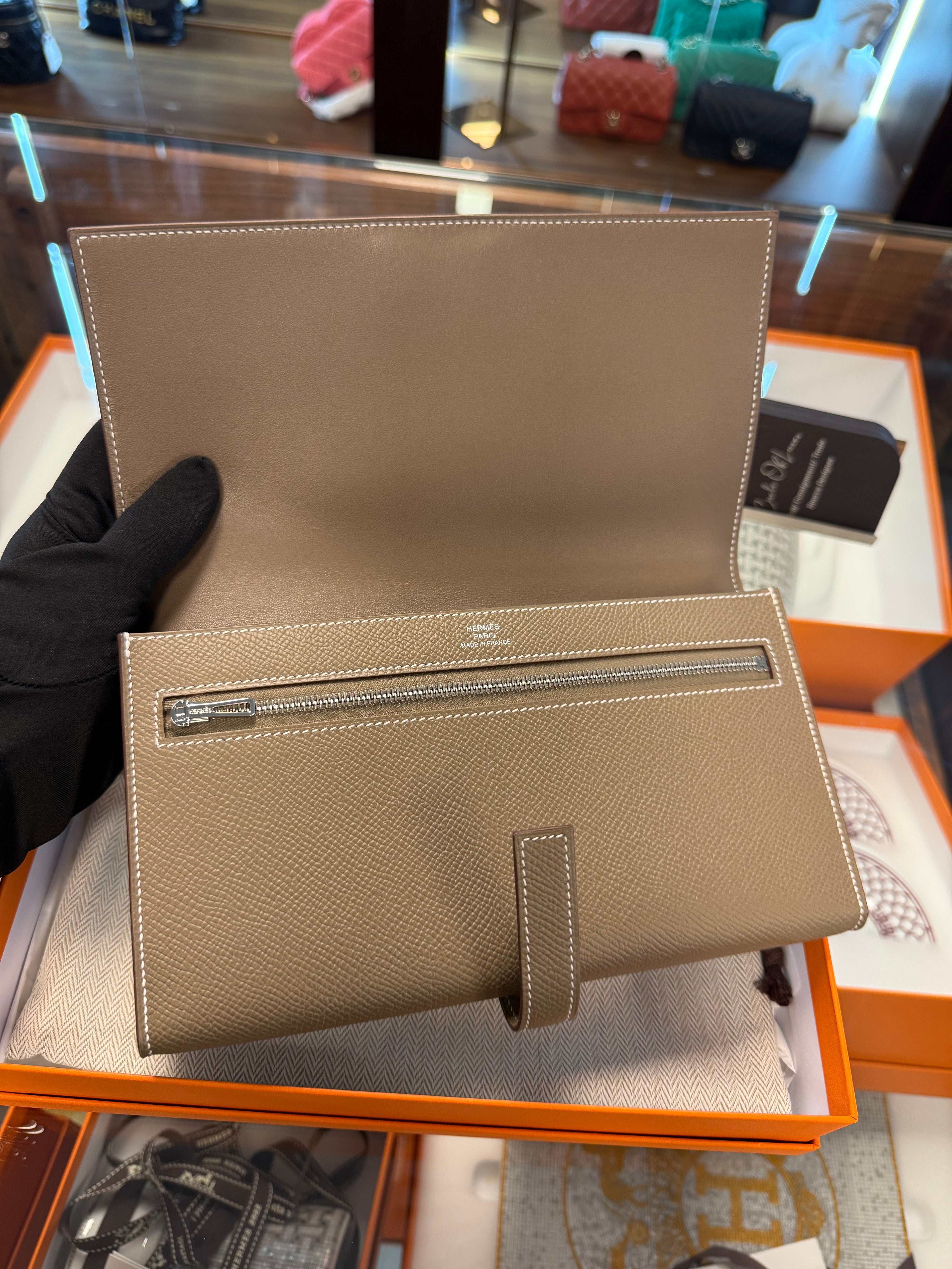 NEW H HERMES PASSANT TOUTENMAIN  WALLET ETOUPE