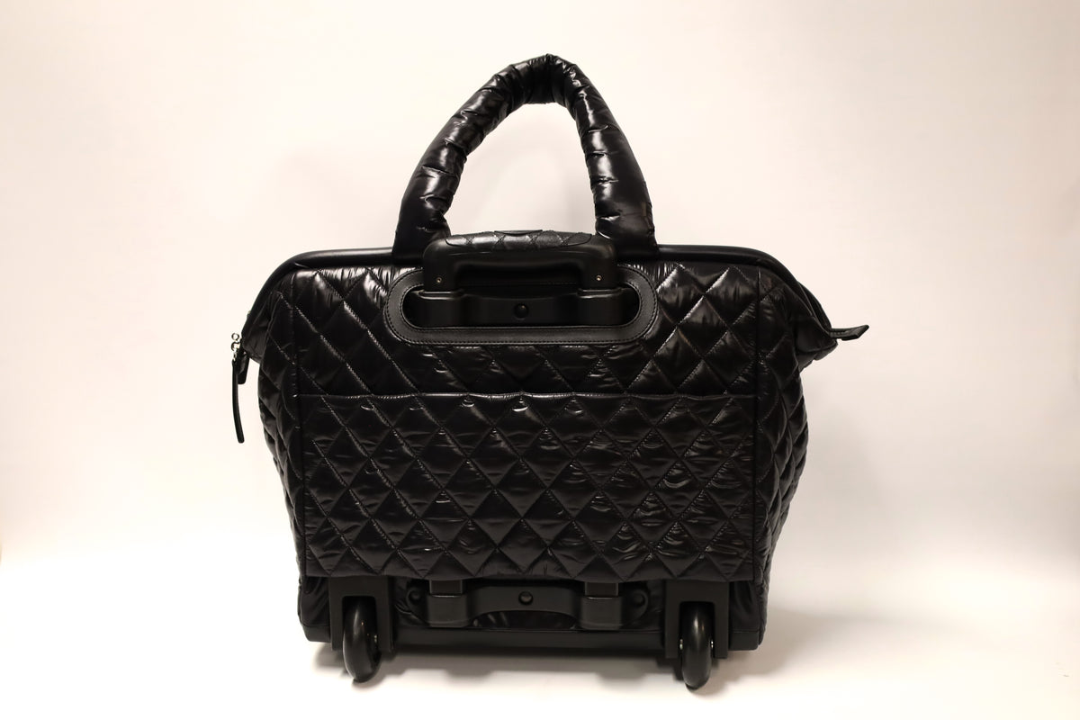 Chanel Coco Cocoon Quilted Trolley Black Nylon