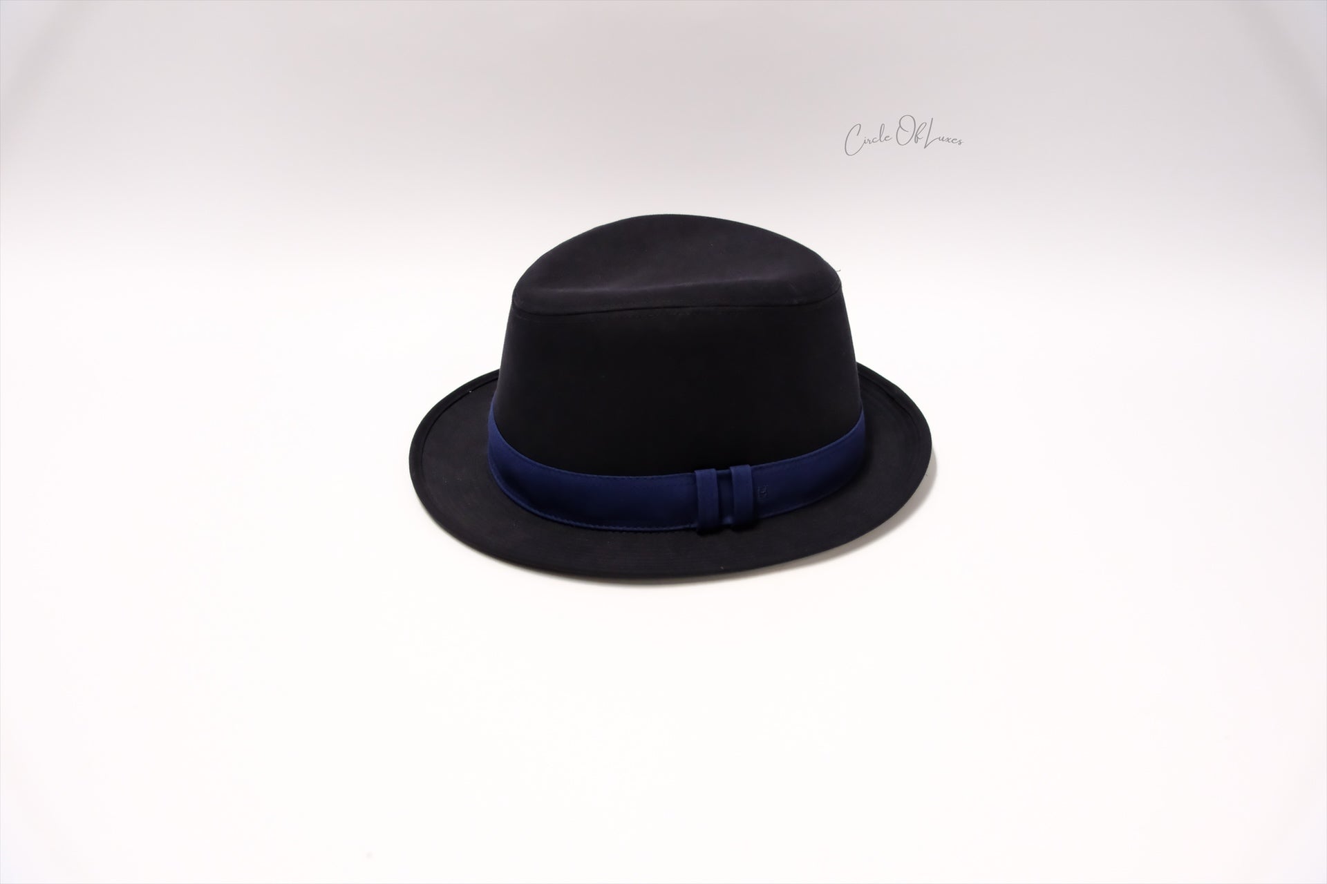 HERMES BLACK COTTON HAT 58cm