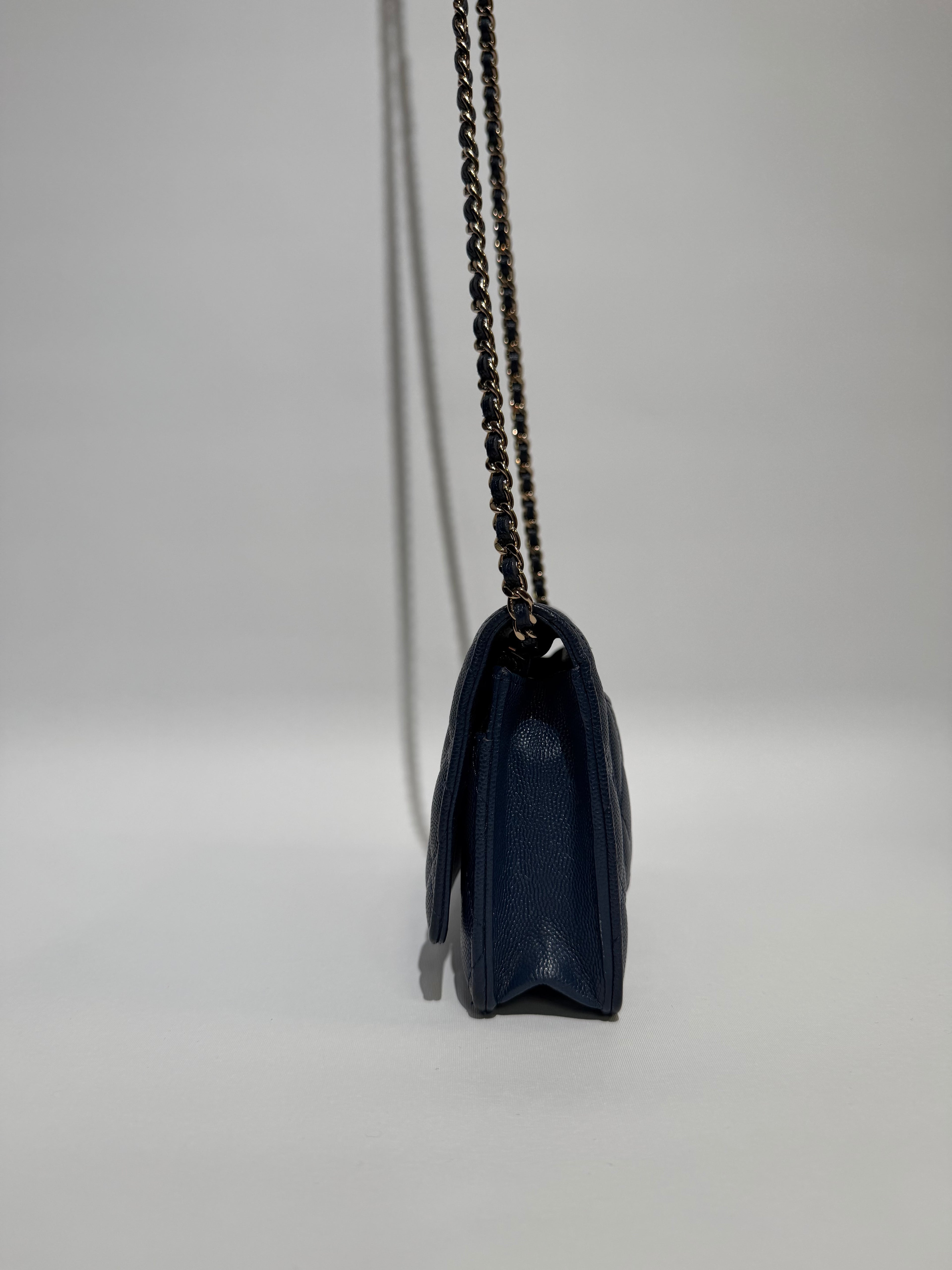 CHANEL WALLET ON CHAIN CAVIAR NAVY GHW