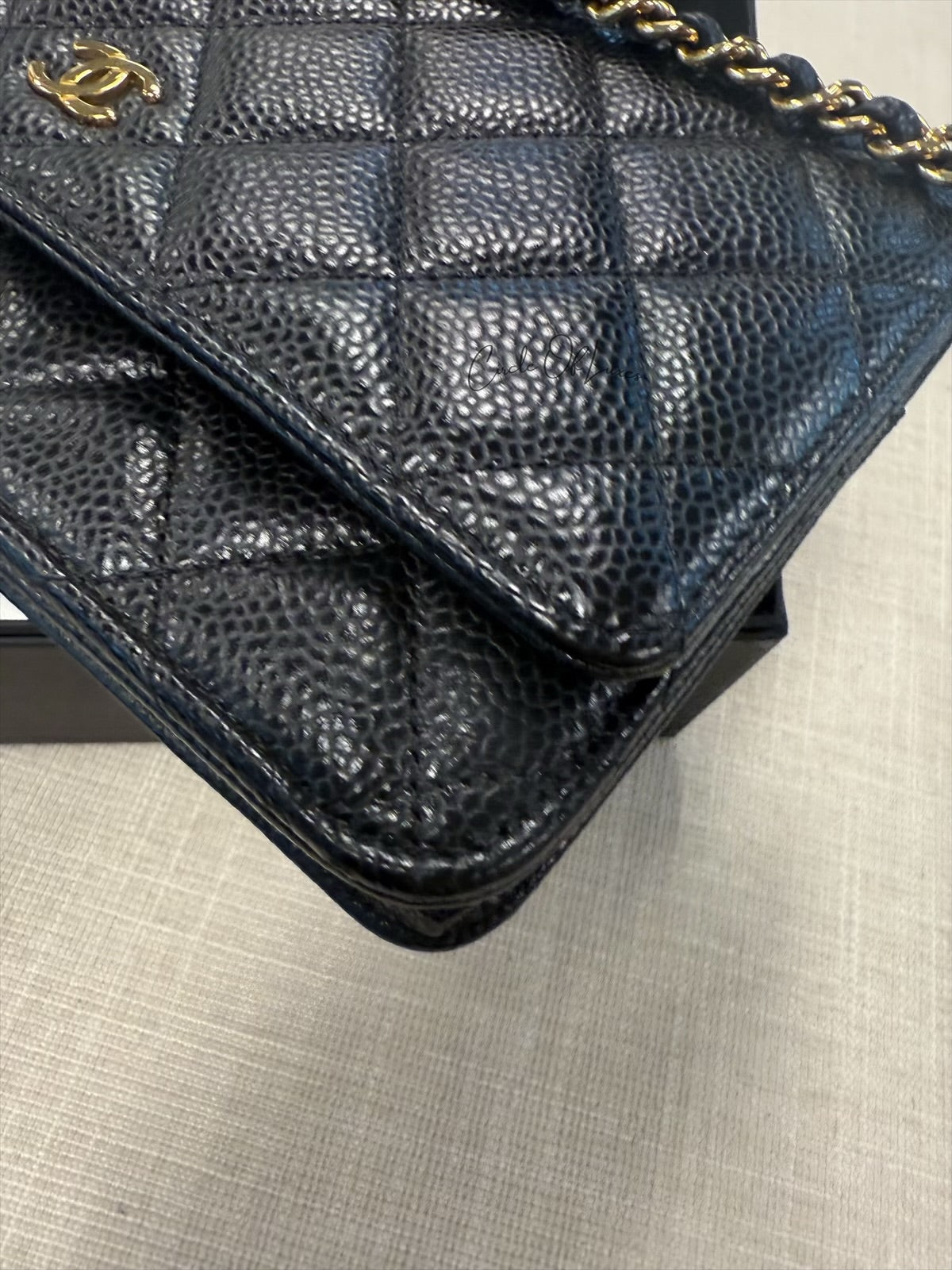 CHANEL WOC BLACK CAVIAR GHW (microchip)