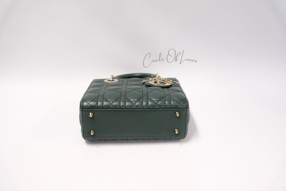 LADY DIOR SMALL DARK GREEN GHW