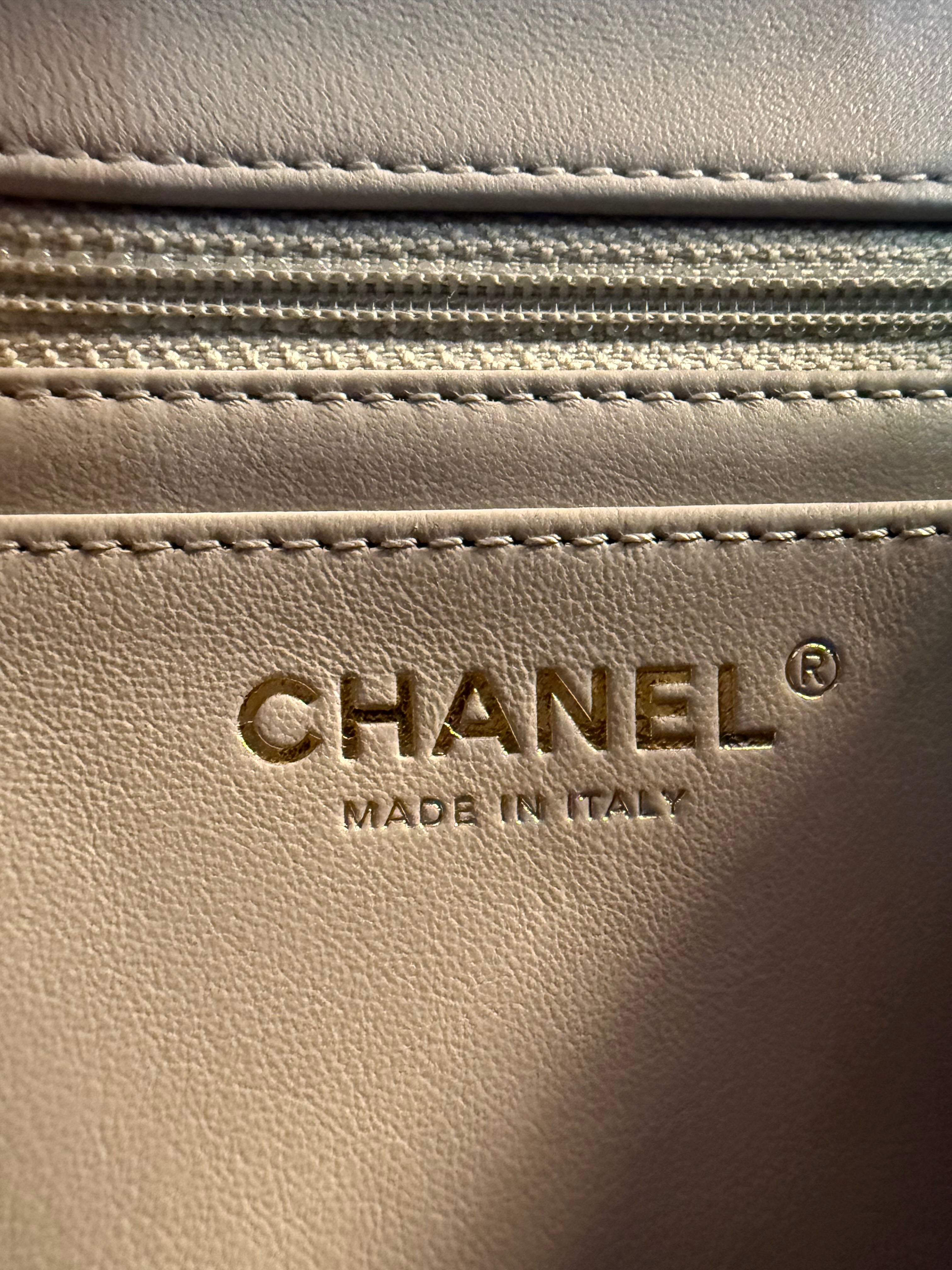 CHANEL MINI SQUARE PEARL CRUSH GREY GHW