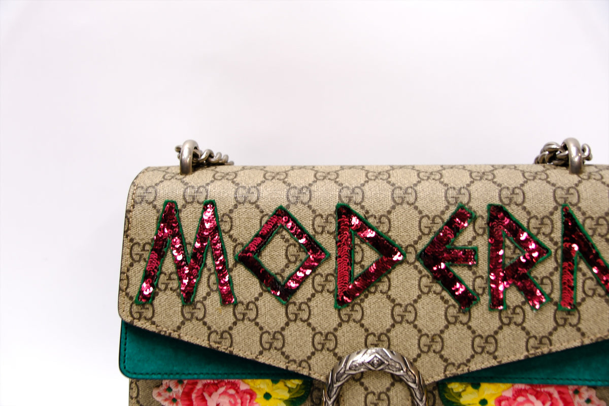 GUCCI DIONYSUS “MODERN”MEDIUM SHOULDER EMBROIDERED GG SUPREME