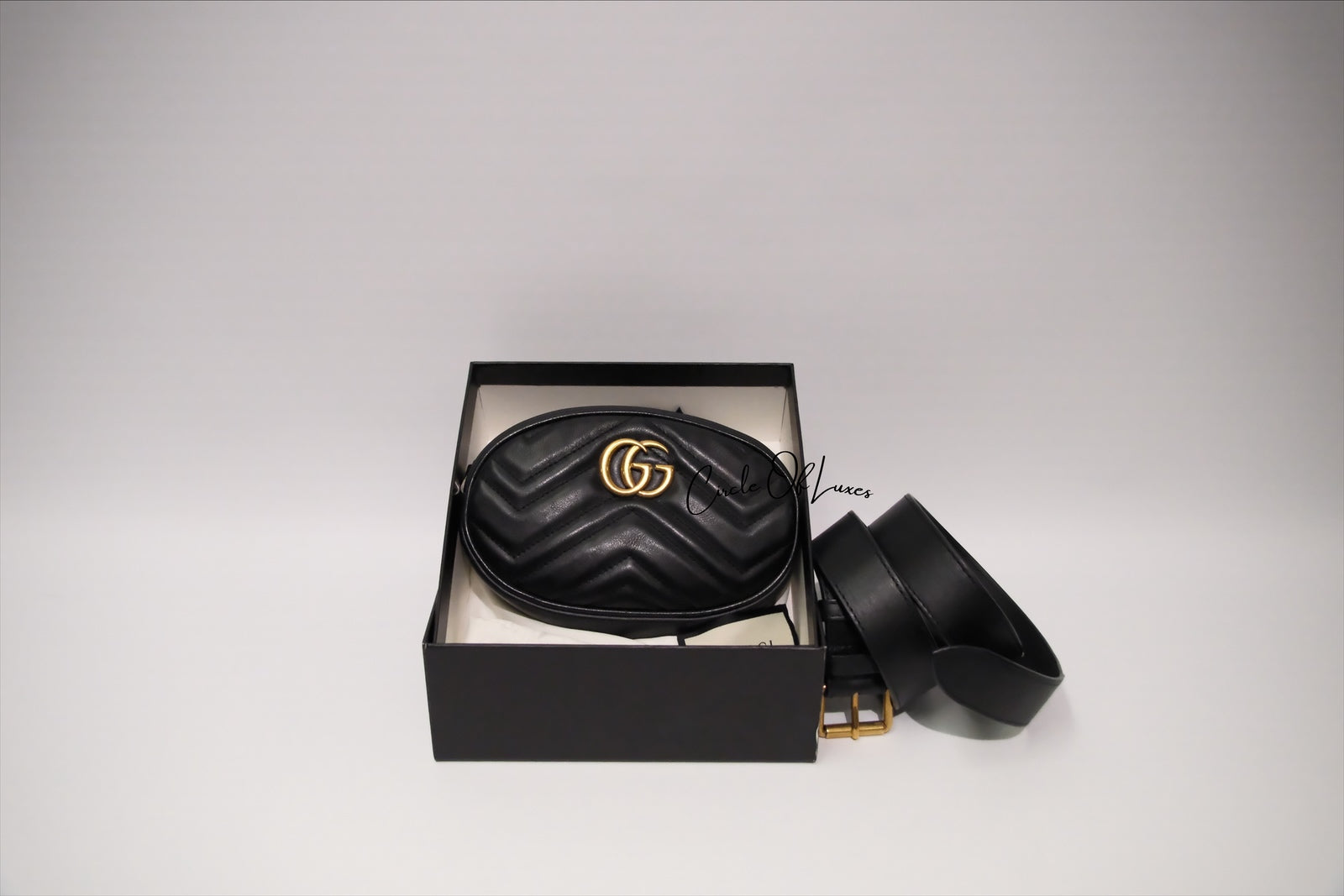 GUCCI MARMONT BUMBAG BLACK MATELASSE