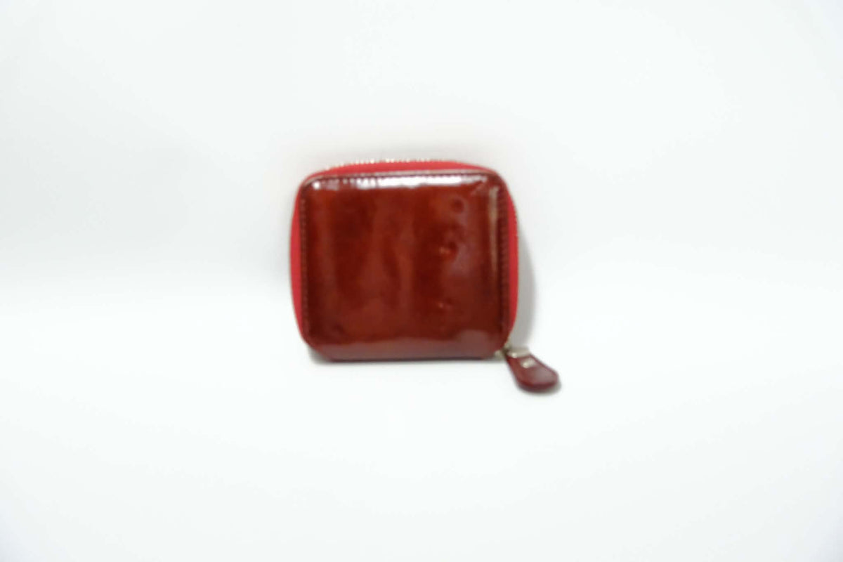 SALVATORE FERRAGAMO VARA BOW PATENT LEATHER ZIPPY COIN PURSE
