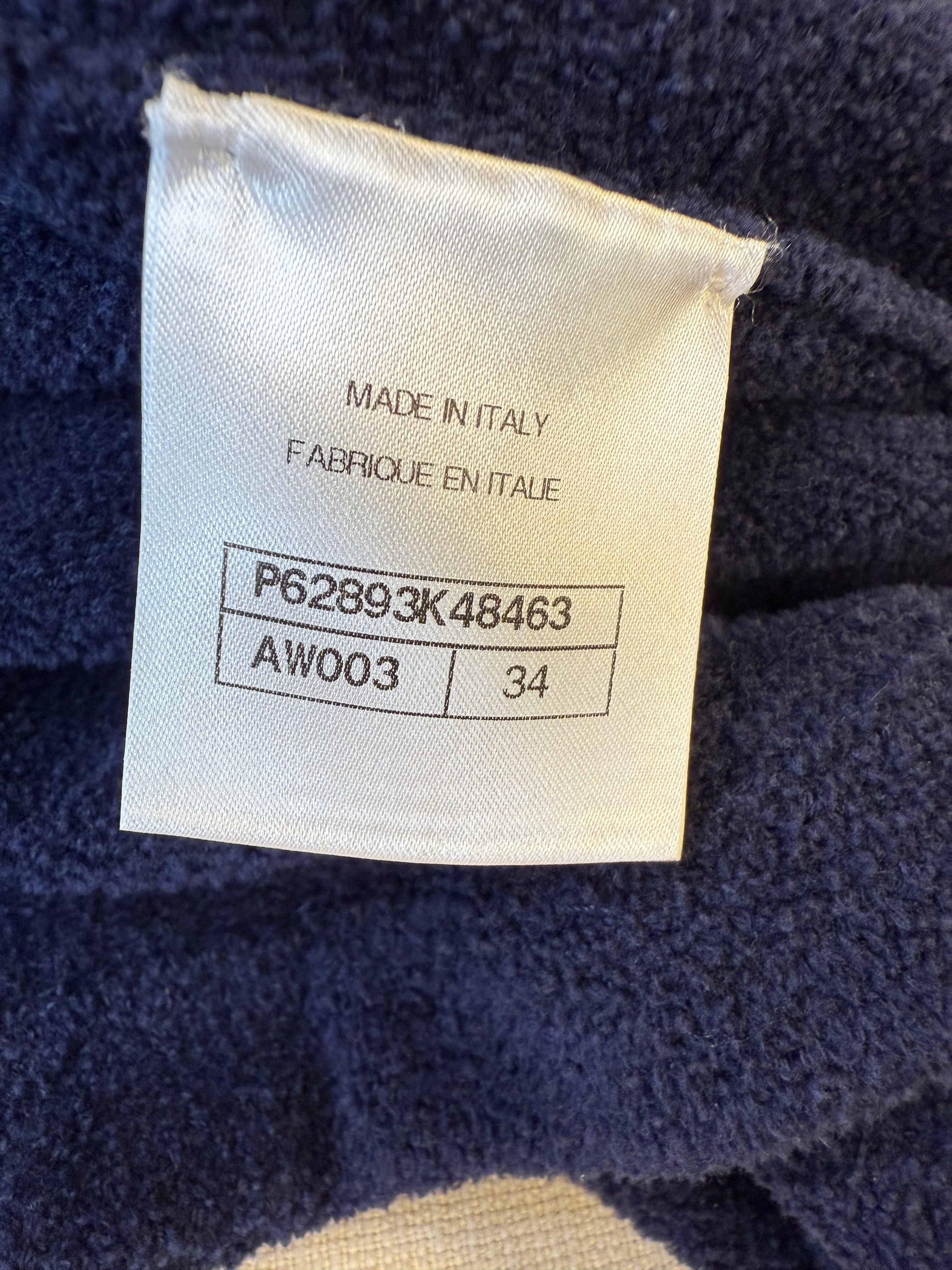 CHANEL COCO BUTTON JACKET COTTON NAVY GHW