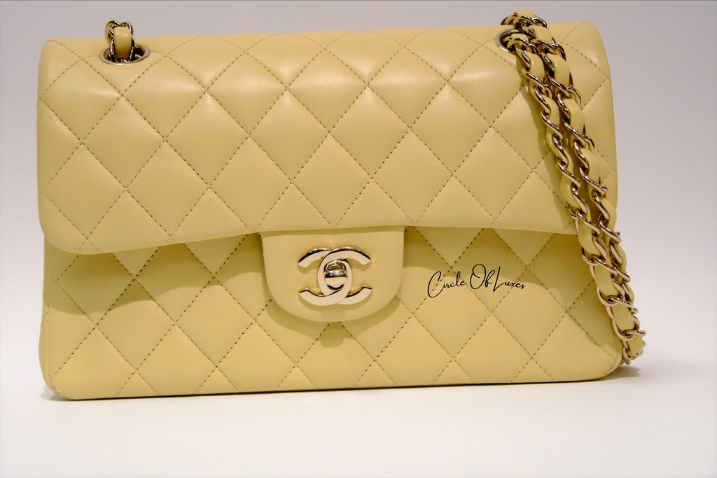 CHANEL SMALL YELLOW LAMSKIN GHW