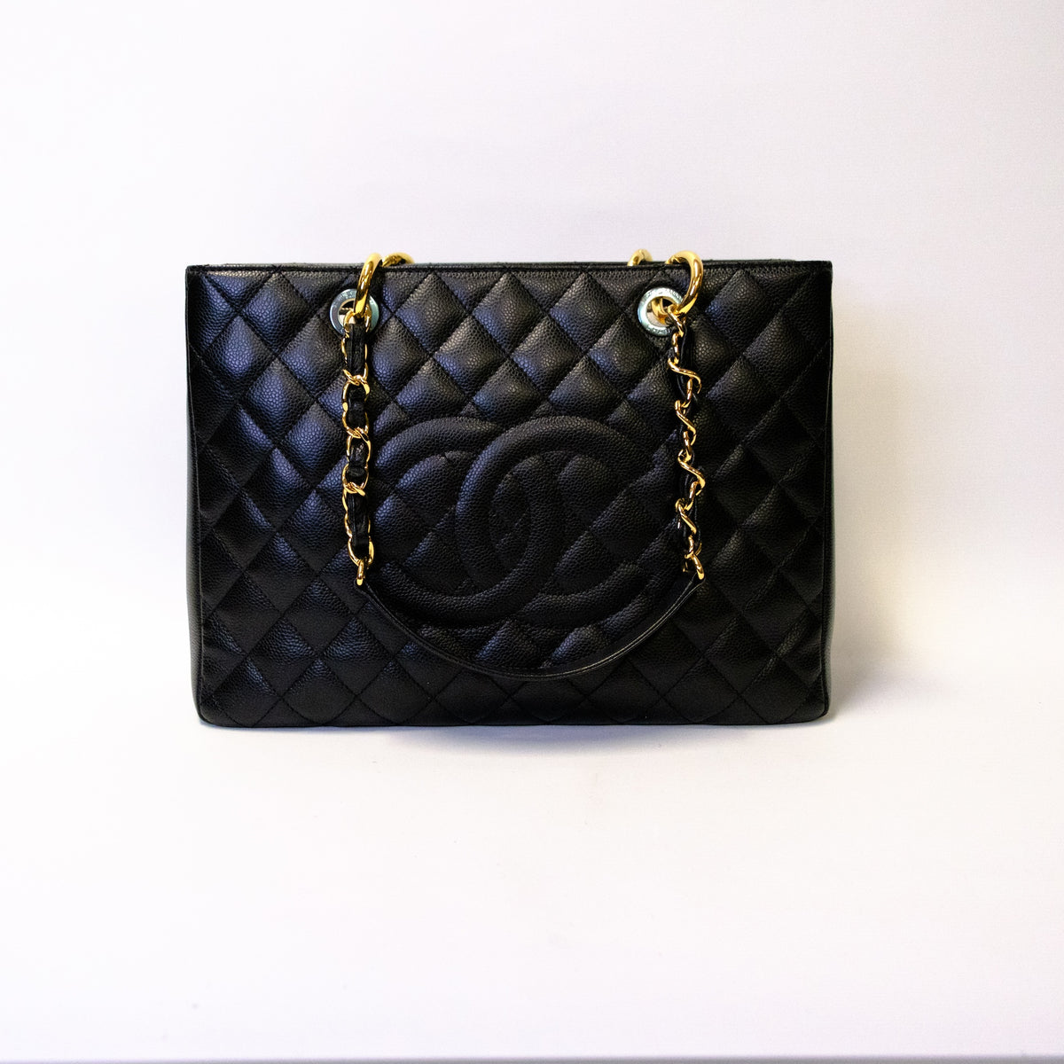 CHANEL GST BLACK CAVIAR GHW