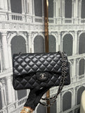 CHANEL JUMBO CLASSIC FLAP BLACK LAMSKIN SHW