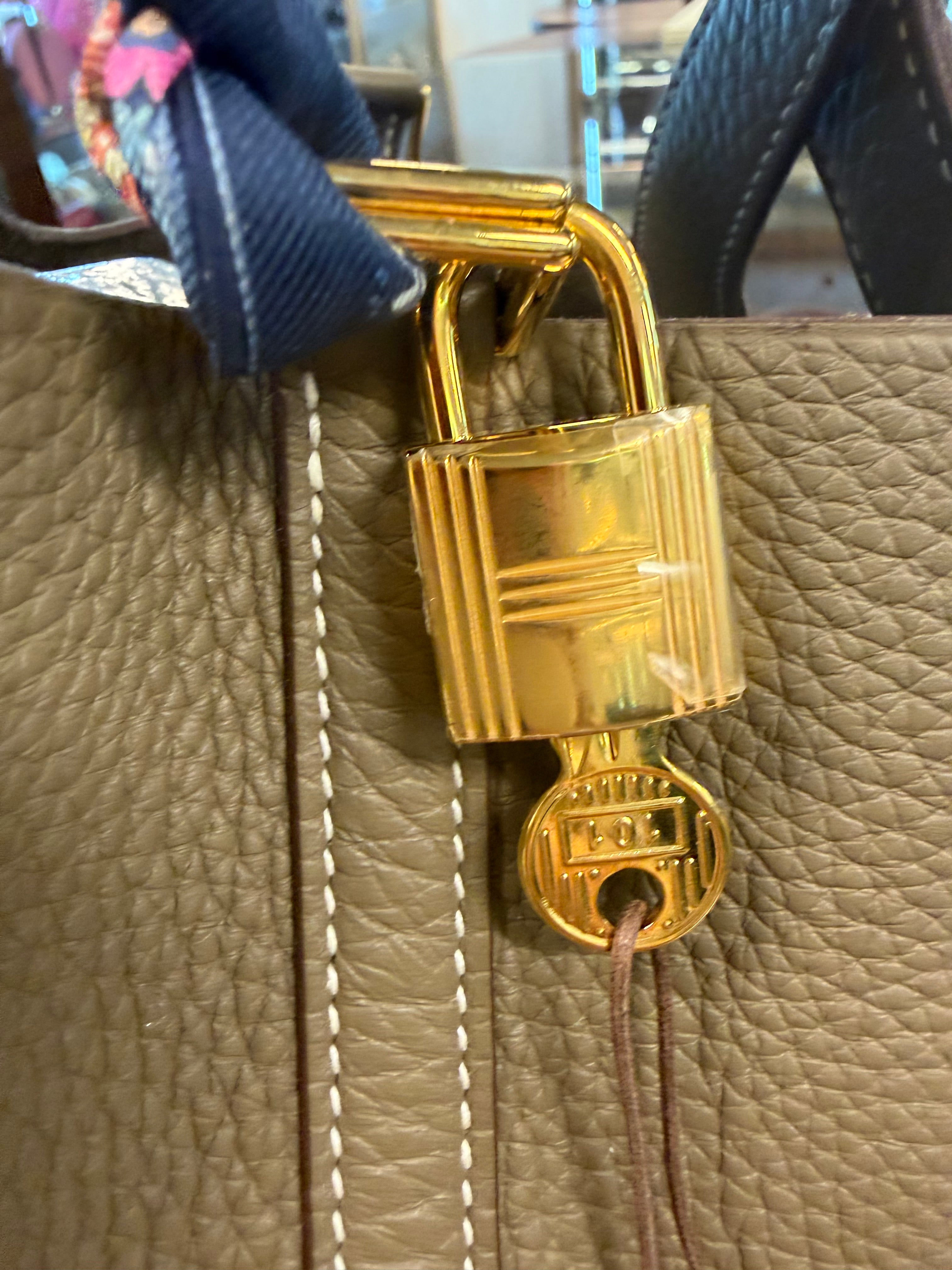 HERMES PICOTIN 18 ETOUPE GHW CLEMENCE STAMP W