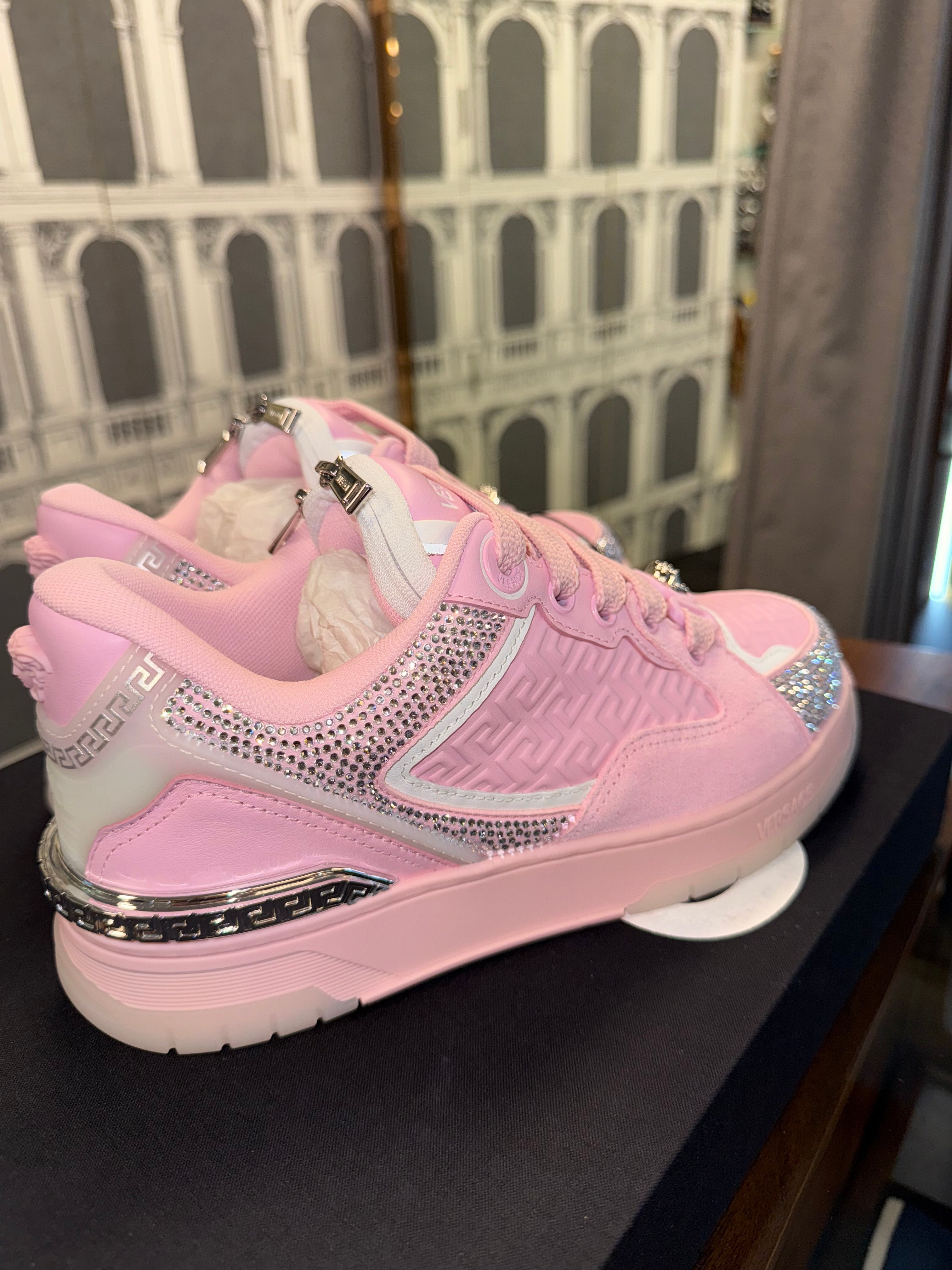 VESACE BIGGIE BASKET SNEAKERS PINK  SIZE 38EU