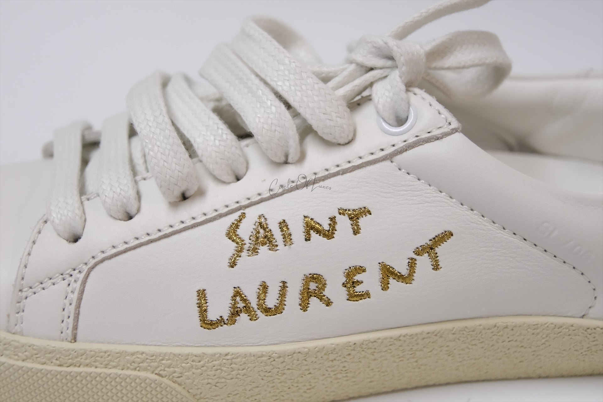 SAINT LAURENT WHITE CREAM SNEAKER SIZE 34.5