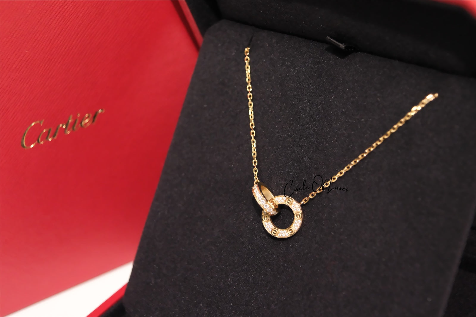 CARTIER LOVE NECKLACE DIAMONDS PAVÉ ROSE GOLD
