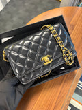 CHANEL BLACK WALLET ON CHAIN SEASONAL GHW