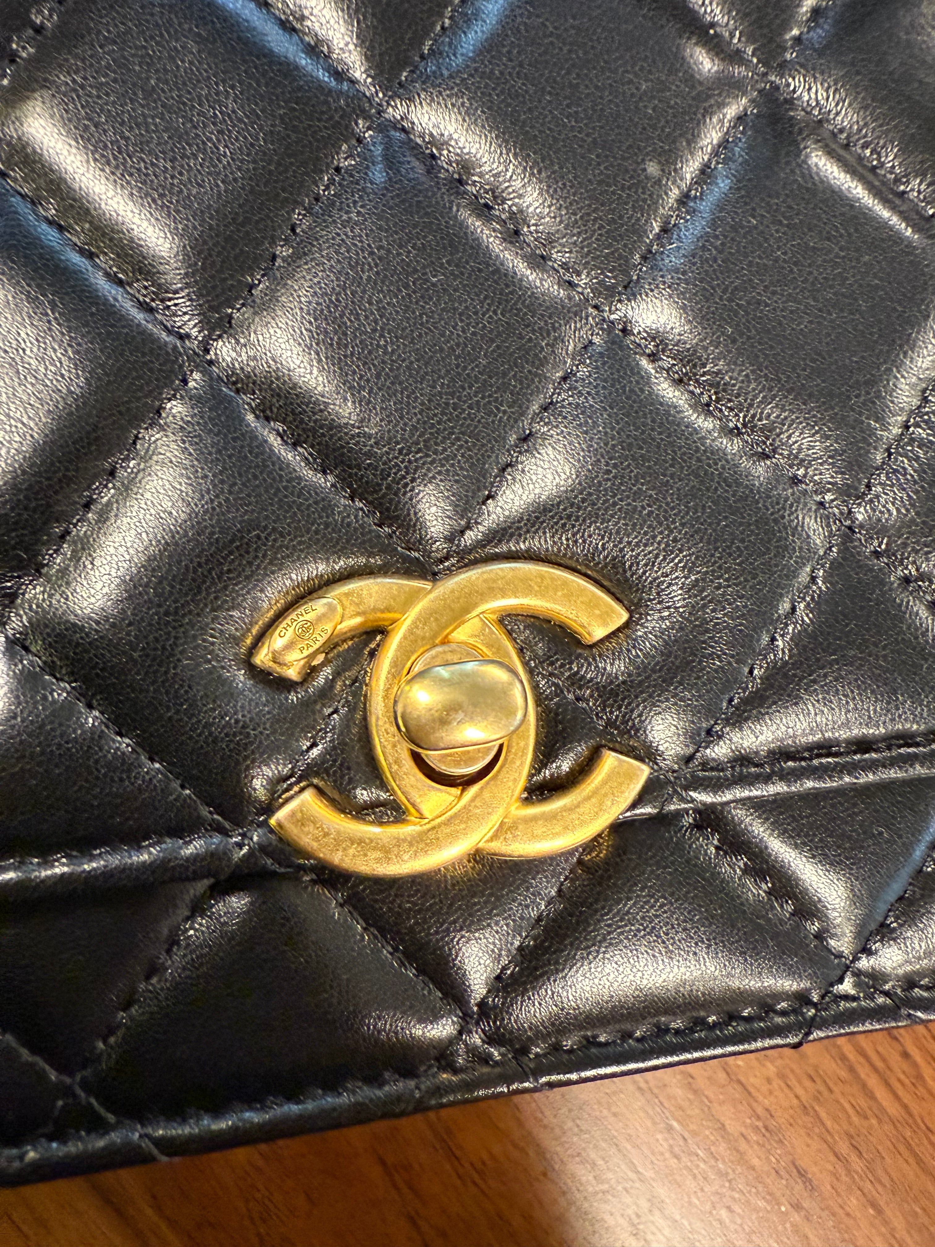 CHANEL BLACK WALLET ON CHAIN SEASONAL GHW