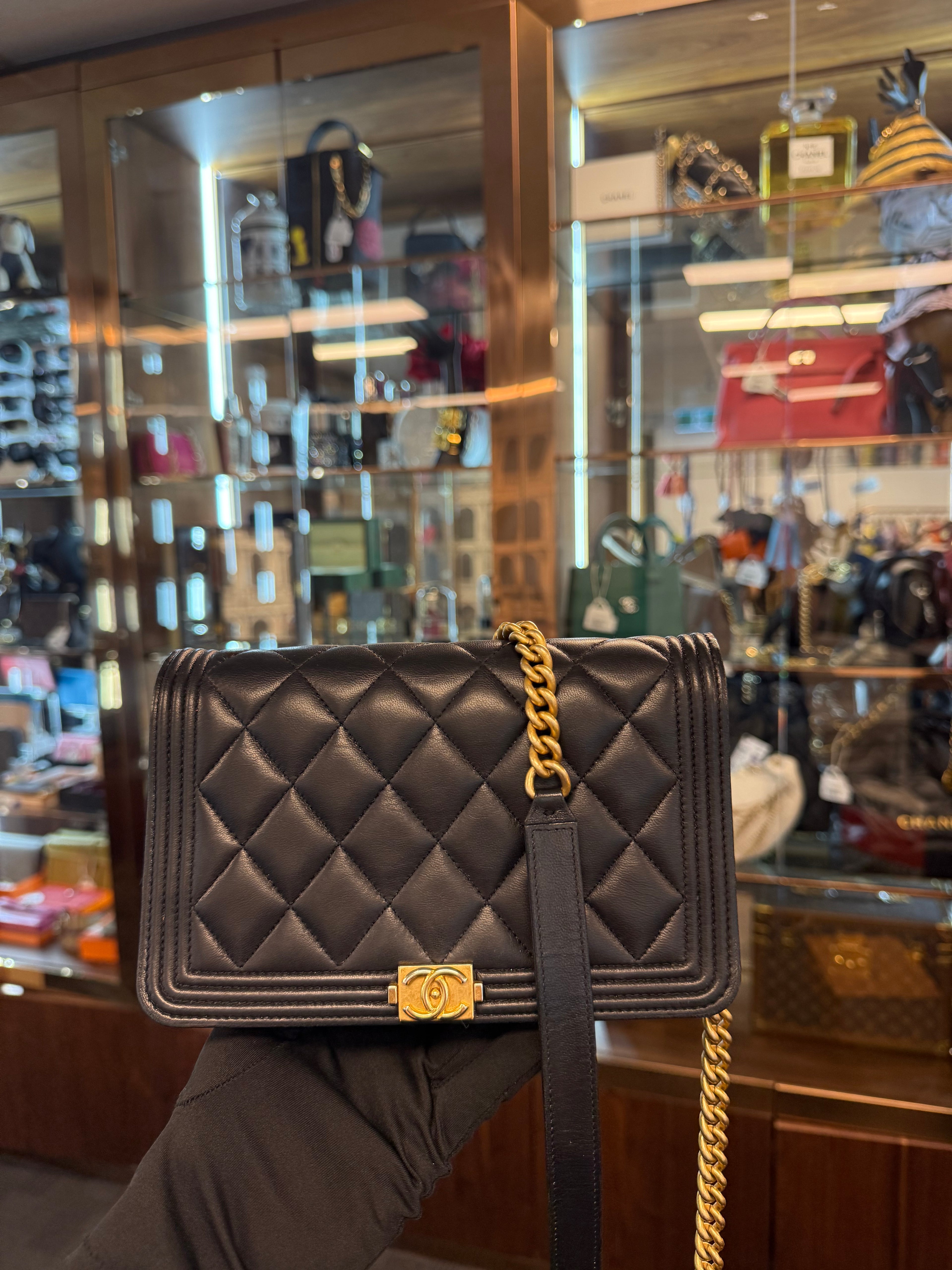 CHANEL WOC BOY BLACK LAMSKIN GHW