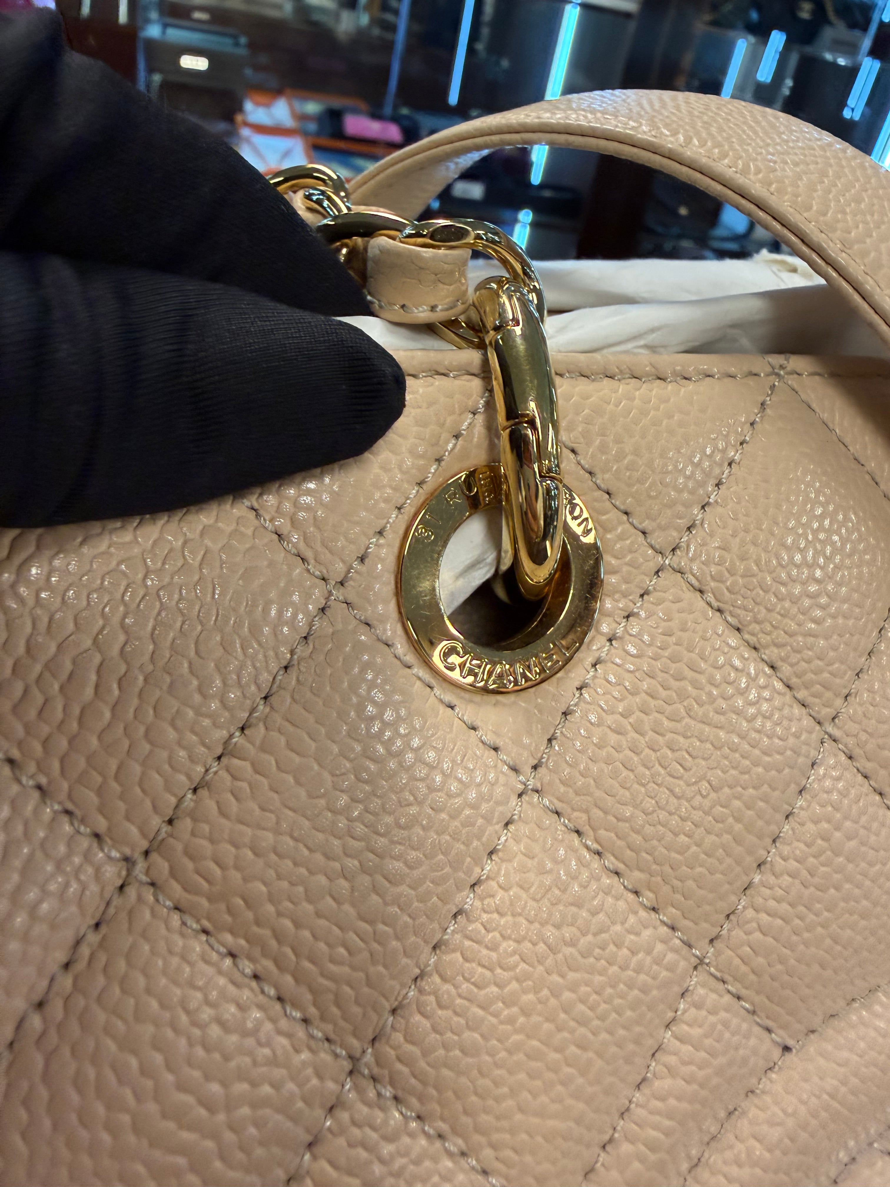 CHANEL GST BEIGE CAVIAR  GHW