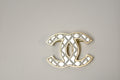 CHANEL SILVER & GOLD QUILTED CC BROOCH
