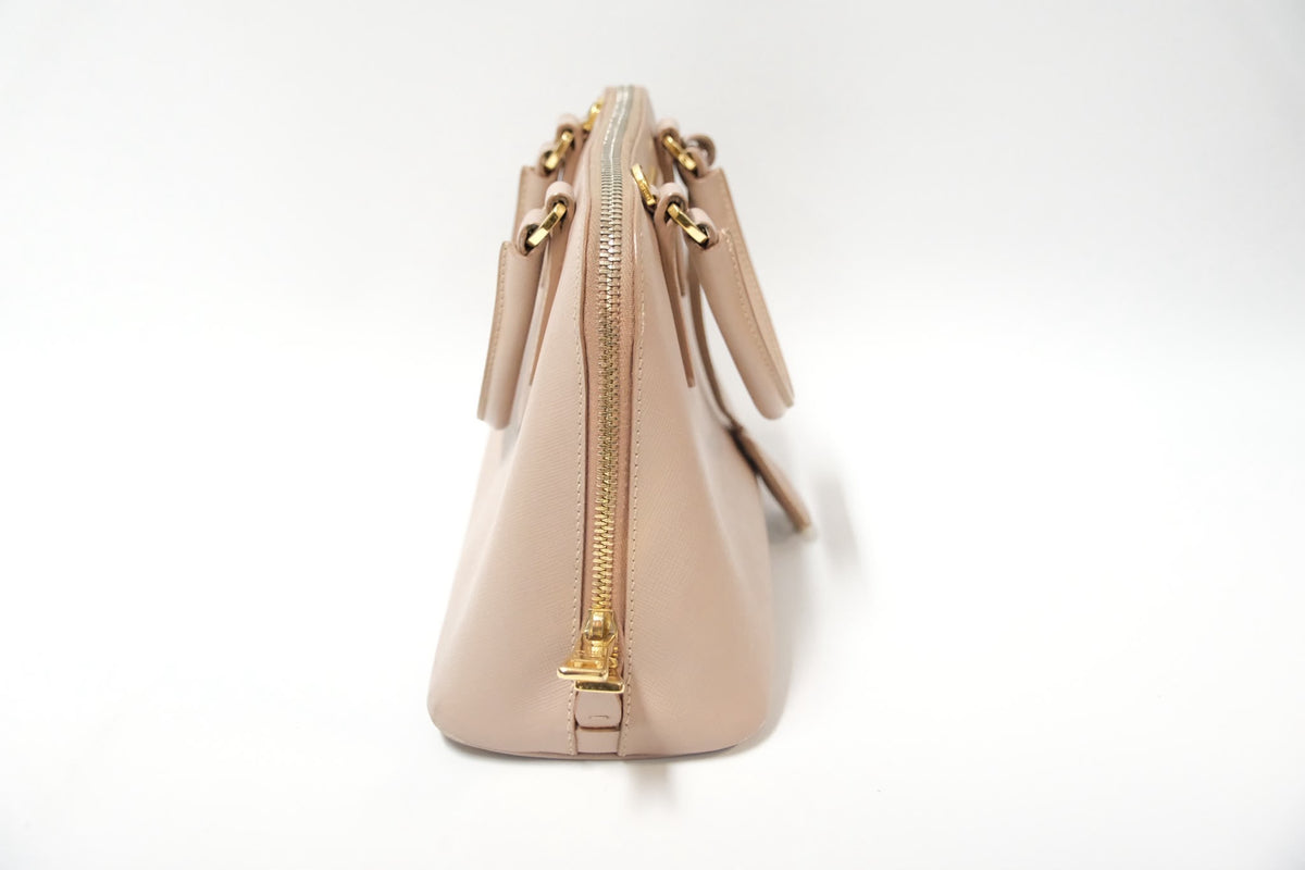 Prada Promenade Small Bag  Powder Pink Saffiano Leather & Gold Tone Hardware