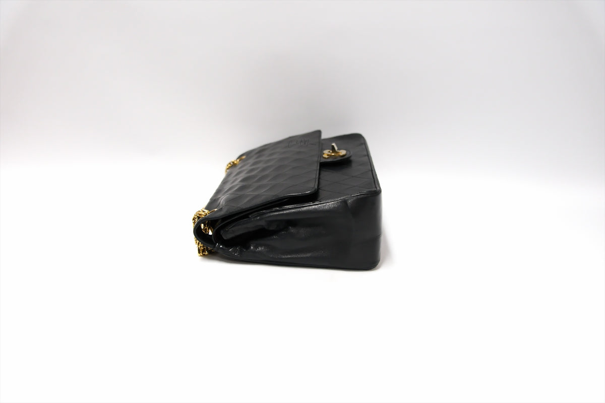 CHANEL BLACK LAMBSKIN MEDIUM FLAP BAG