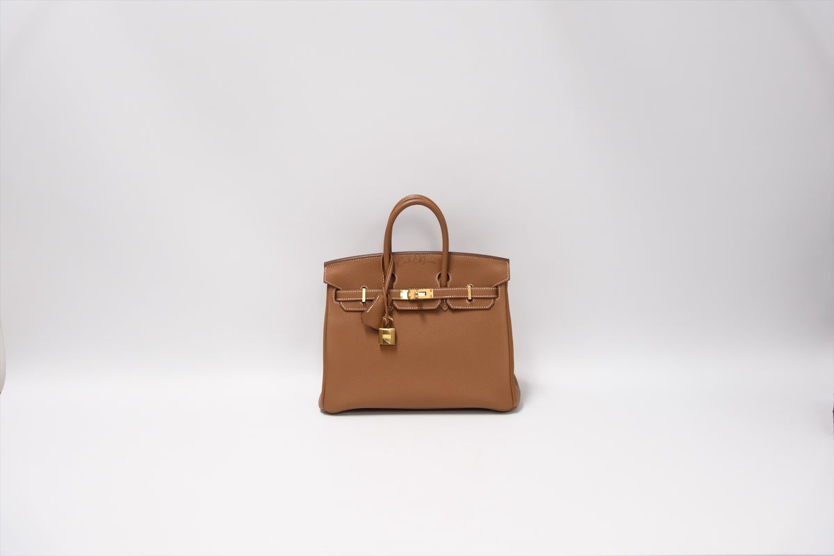 HERMES BIRKIN 25 GOLD ON GOLD TOGO