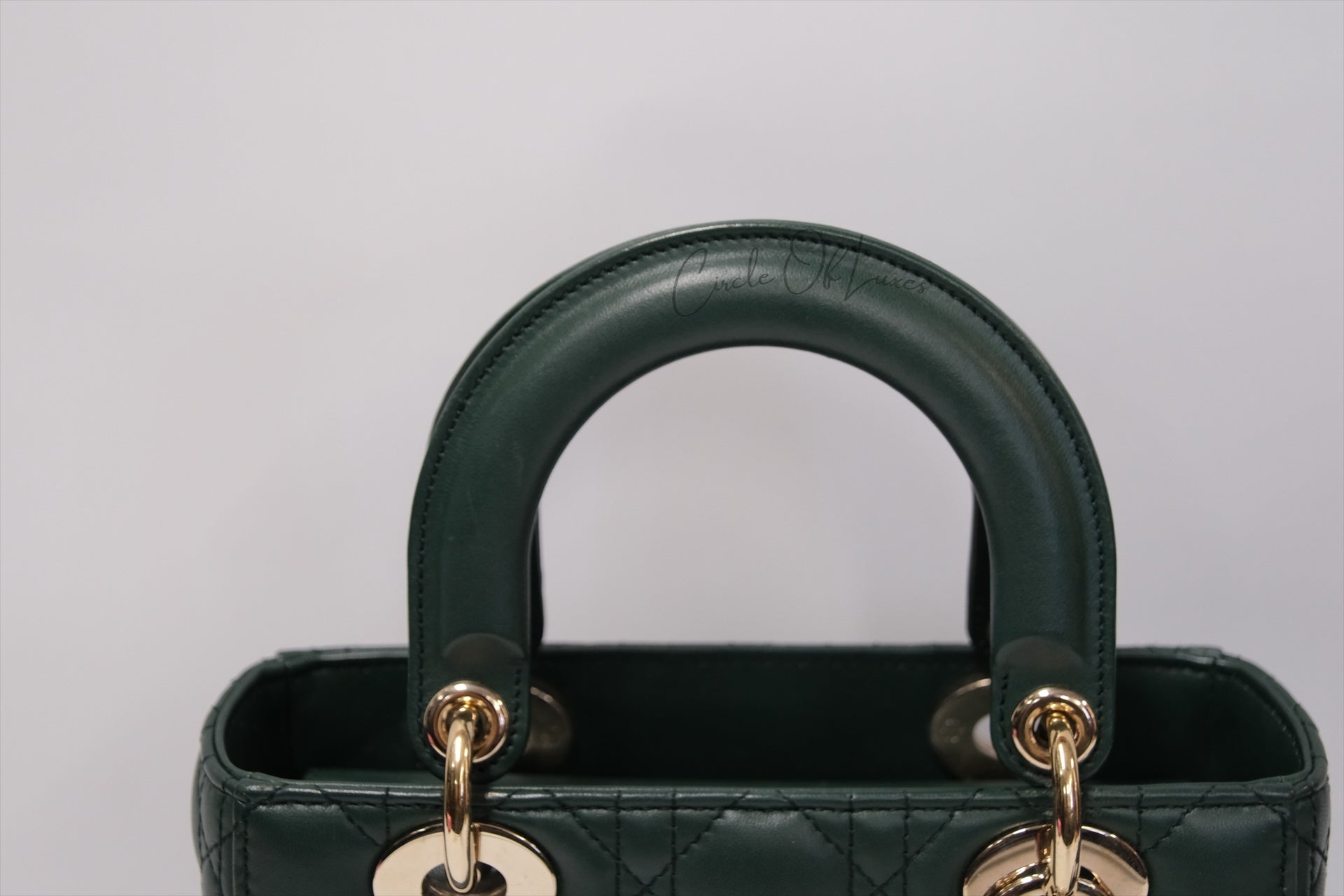LADY DIOR SMALL DARK GREEN GHW