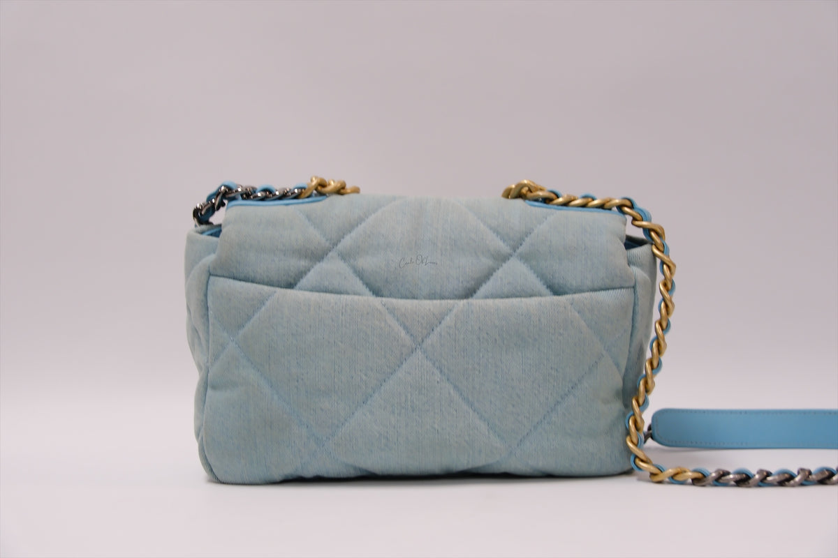 CHANEL C19 BLUE DENIM SMALL