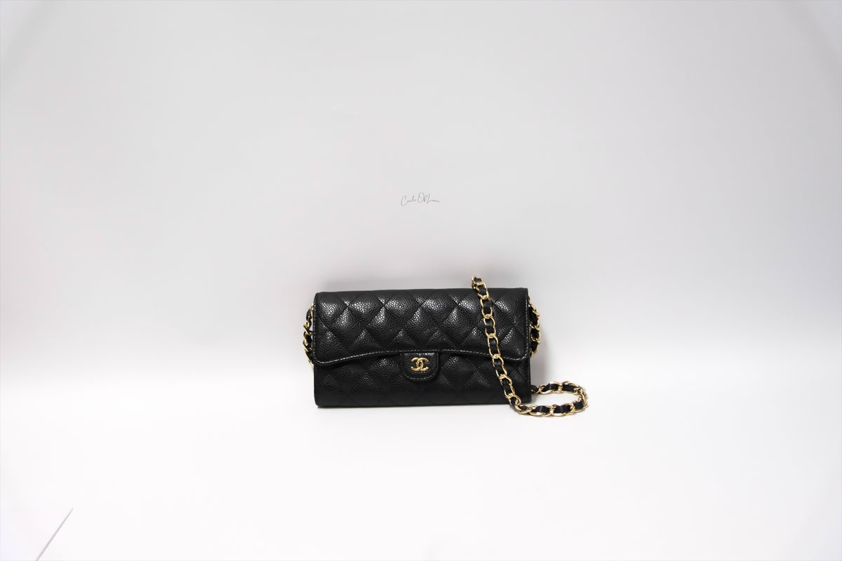 CHANEL LONG WALLET BLACK CAVIAR GHW