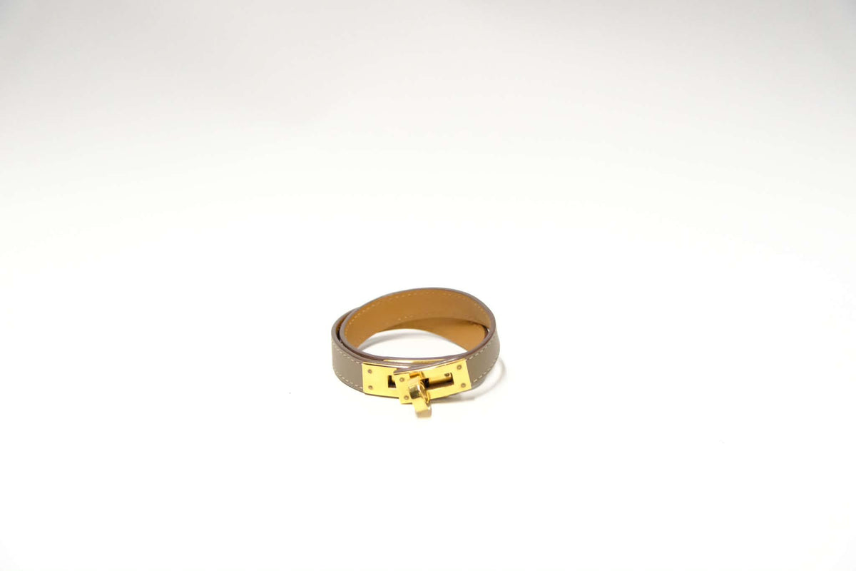 HERMES KELLY DOUBLE TOUR ETOUPE GHW BRACELET