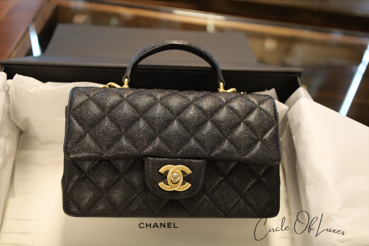 CHANEL MINI RECTANGLE CAVIAR GHW
