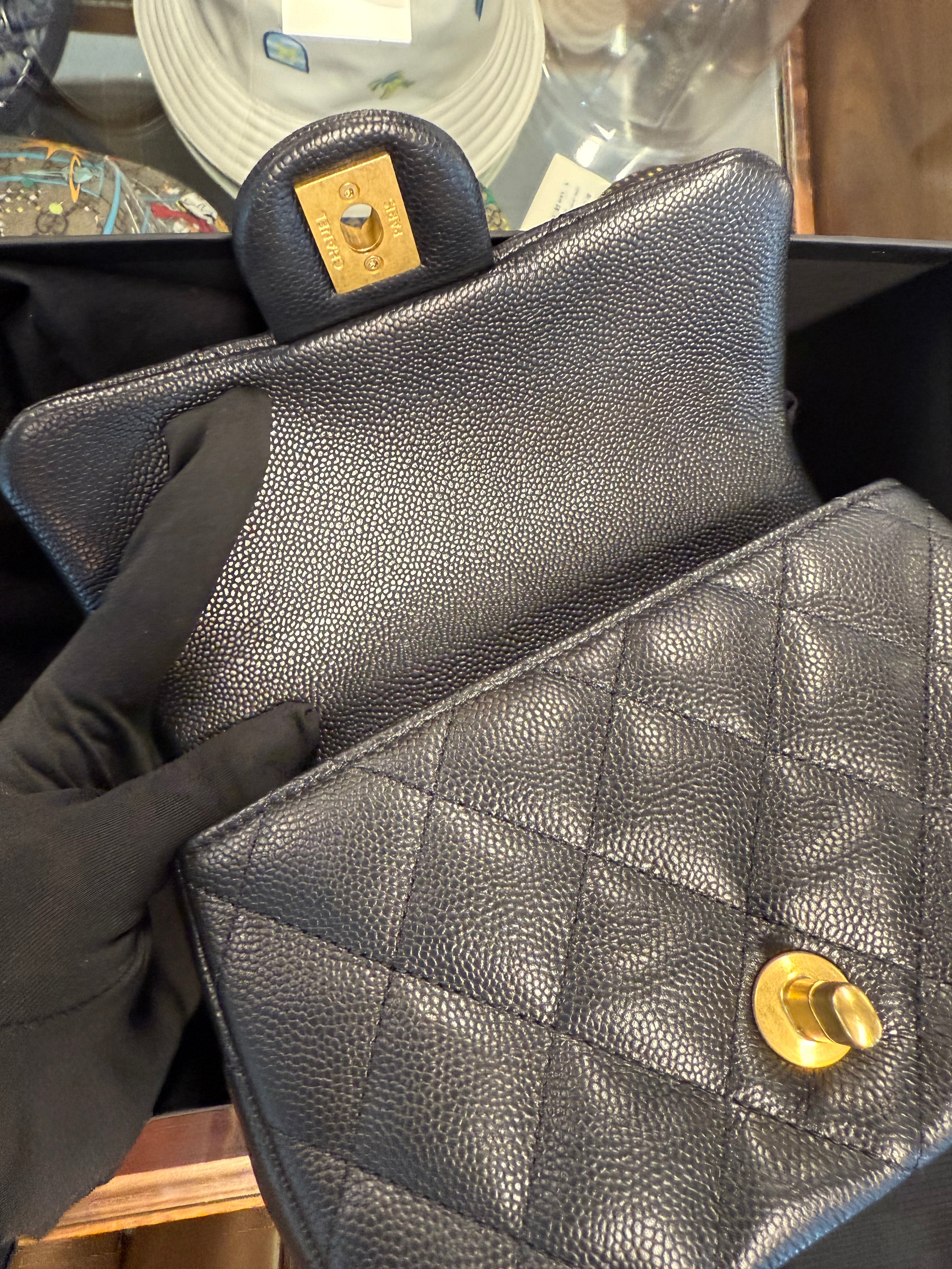 CHANEL 23P COCO LOVE FLAP BAG CAVIAR BLACK GHW(MICROCHIP)