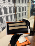 HERMES KELLY BOX LEATHER NOIR  PHW STAMP K