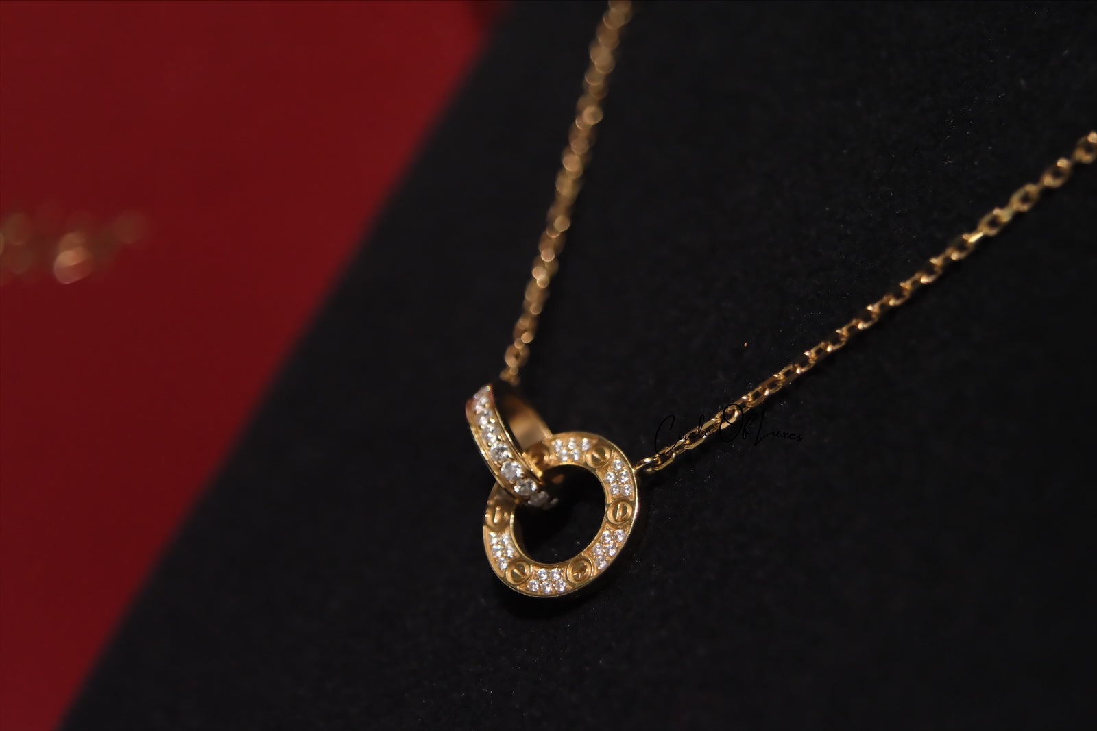 CARTIER LOVE NECKLACE DIAMONDS PAVÉ ROSE GOLD