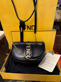 FENDIGRAPHY WALLET ON CHAIN BLACK  LEATHER WALLET