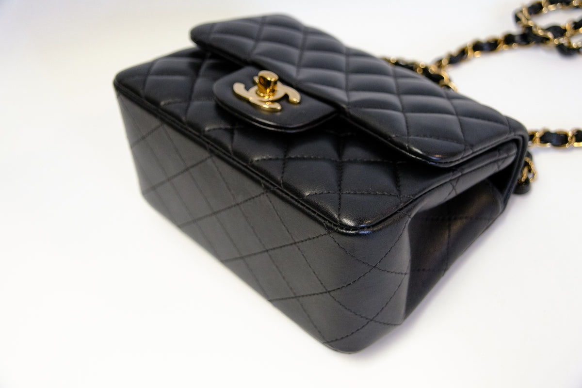 CHANEL MINI SQUARE LAMBSKIN GHW