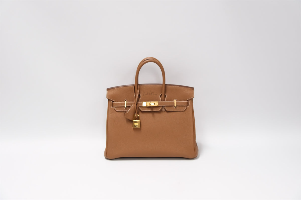 HERMES BIRKIN 25 GOLD ON GOLD TOGO