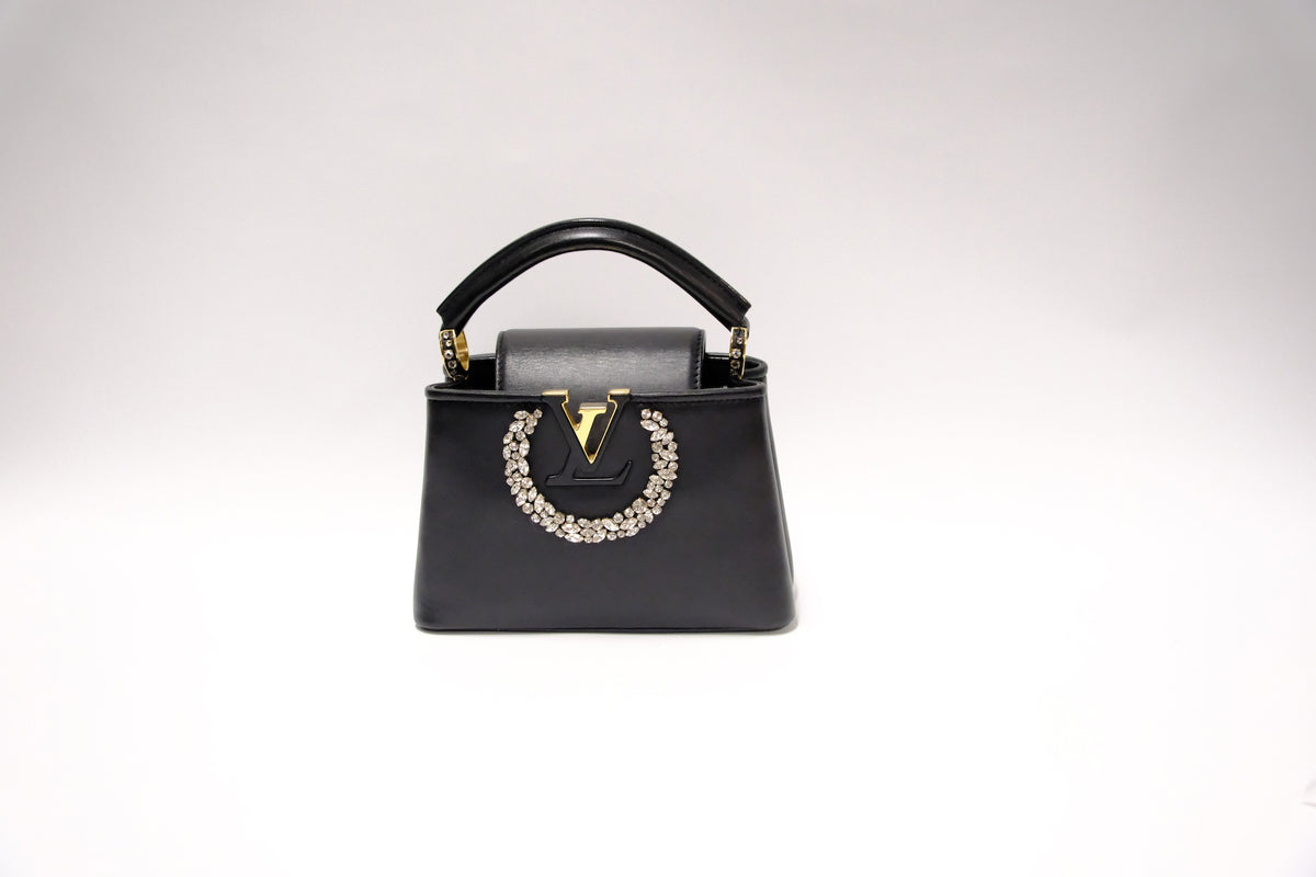 LOUIS VUITTON  BLACK MINI RHINESTONES EMBELLISHED