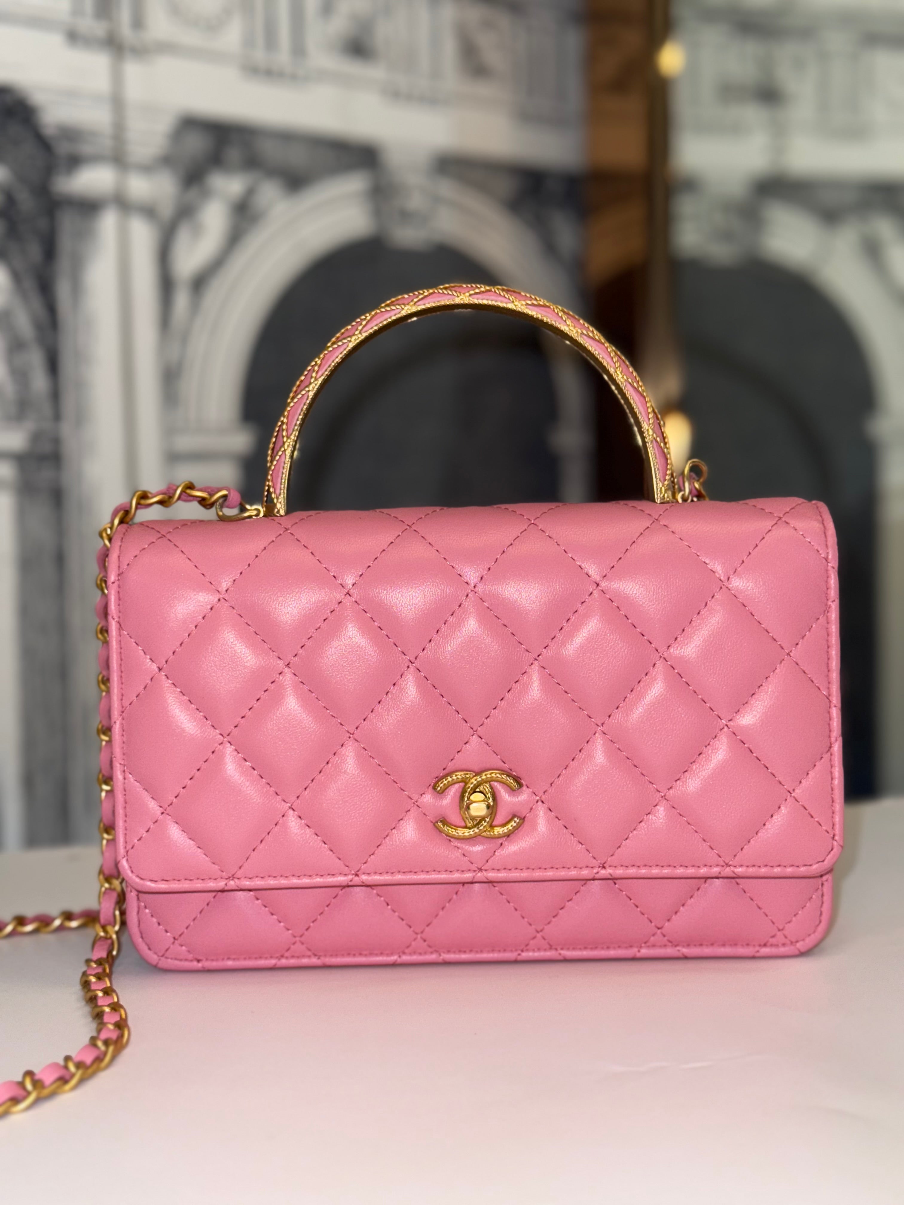 CHANEL WOC TOP HANDLE PINK GHW LAMSKIN