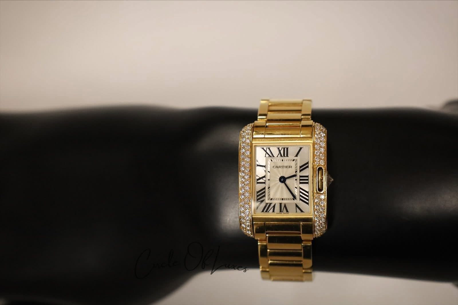 CARTIER TANK FRANCAISE GOLD 18ct DIAMONDS PAVE .