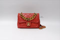CHANEL CHAIN LINKED CC FLAP LAMSKIN RED GAHW
